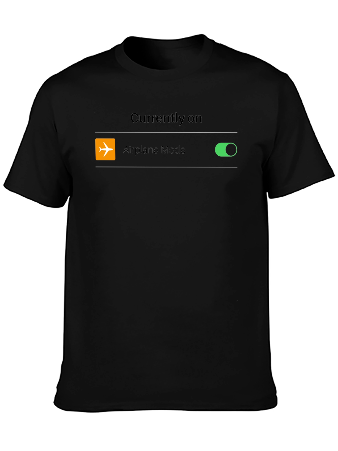 Airplane Mode On Black Tee Shirt