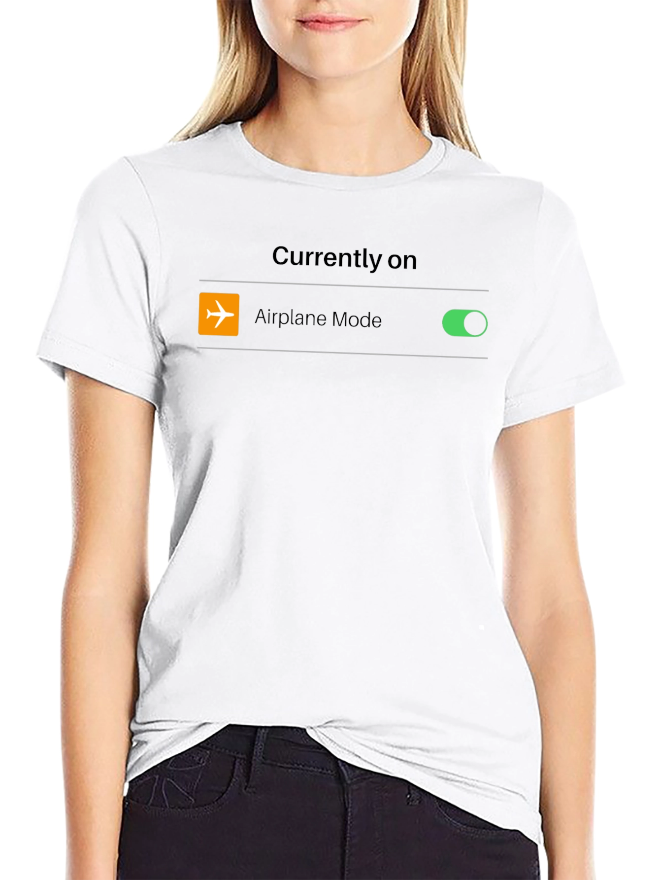 Airplane Mode On Black Tee Shirt