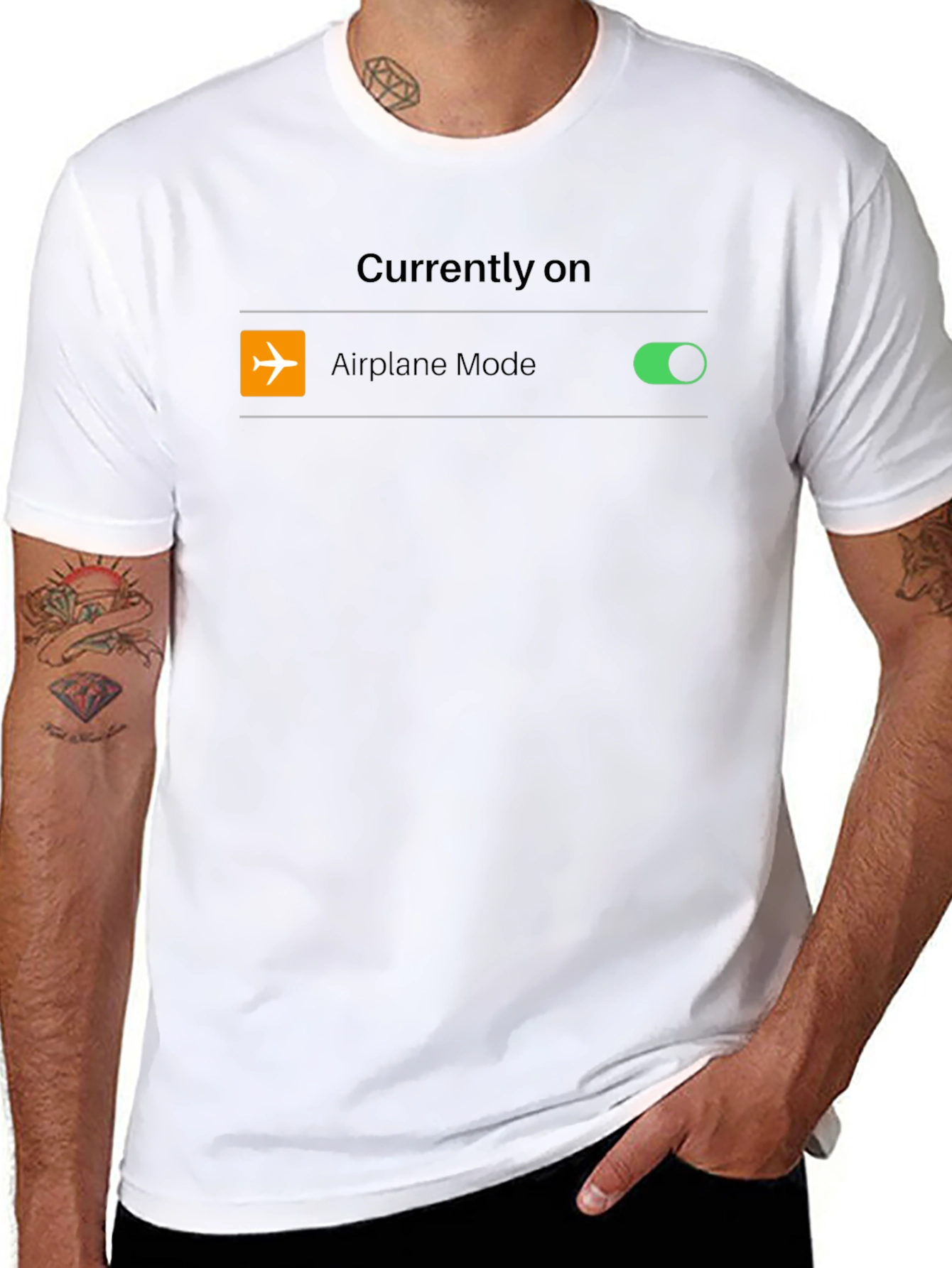 Airplane Mode On Black Tee Shirt