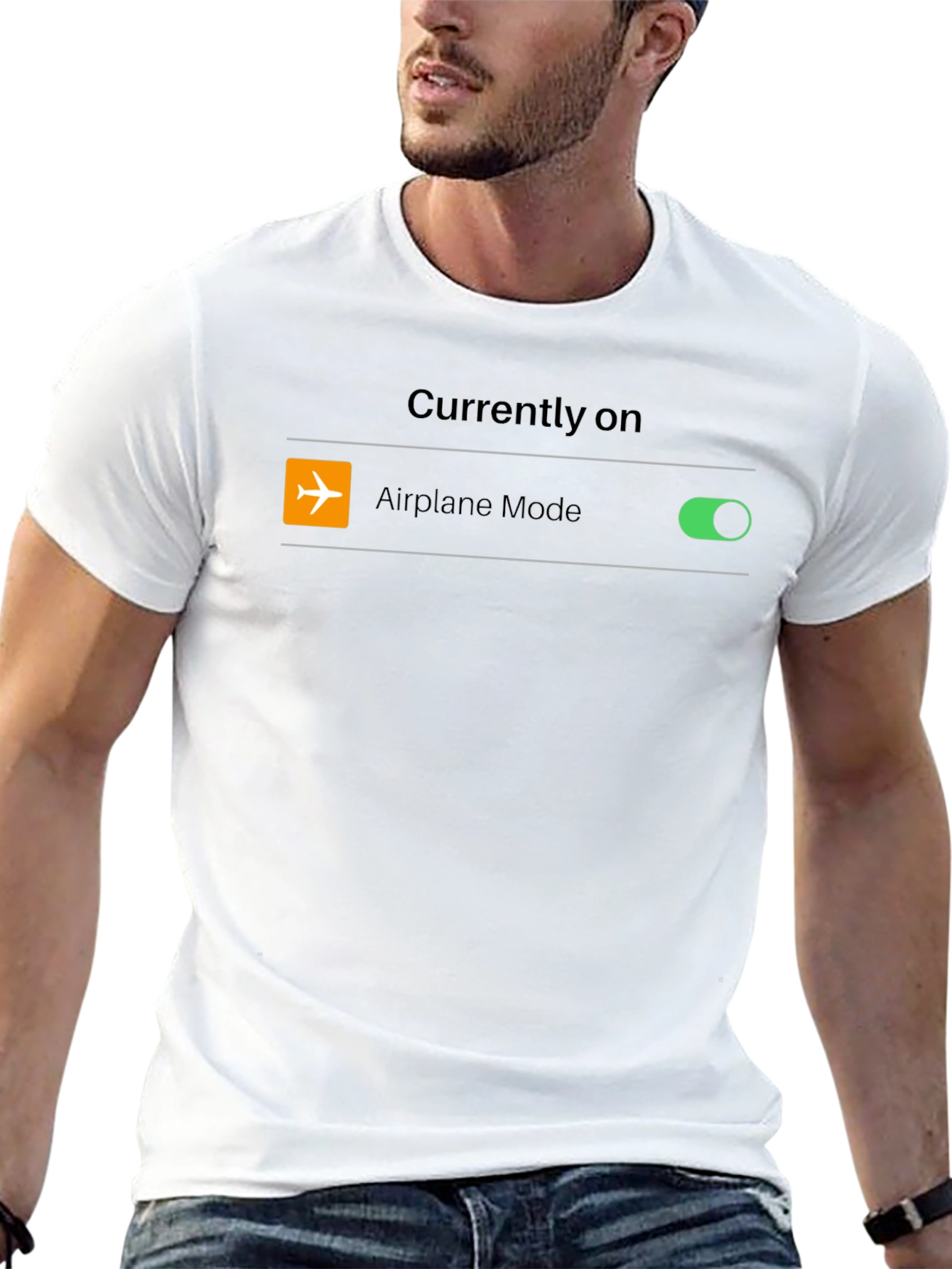 Airplane Mode On Black Tee Shirt