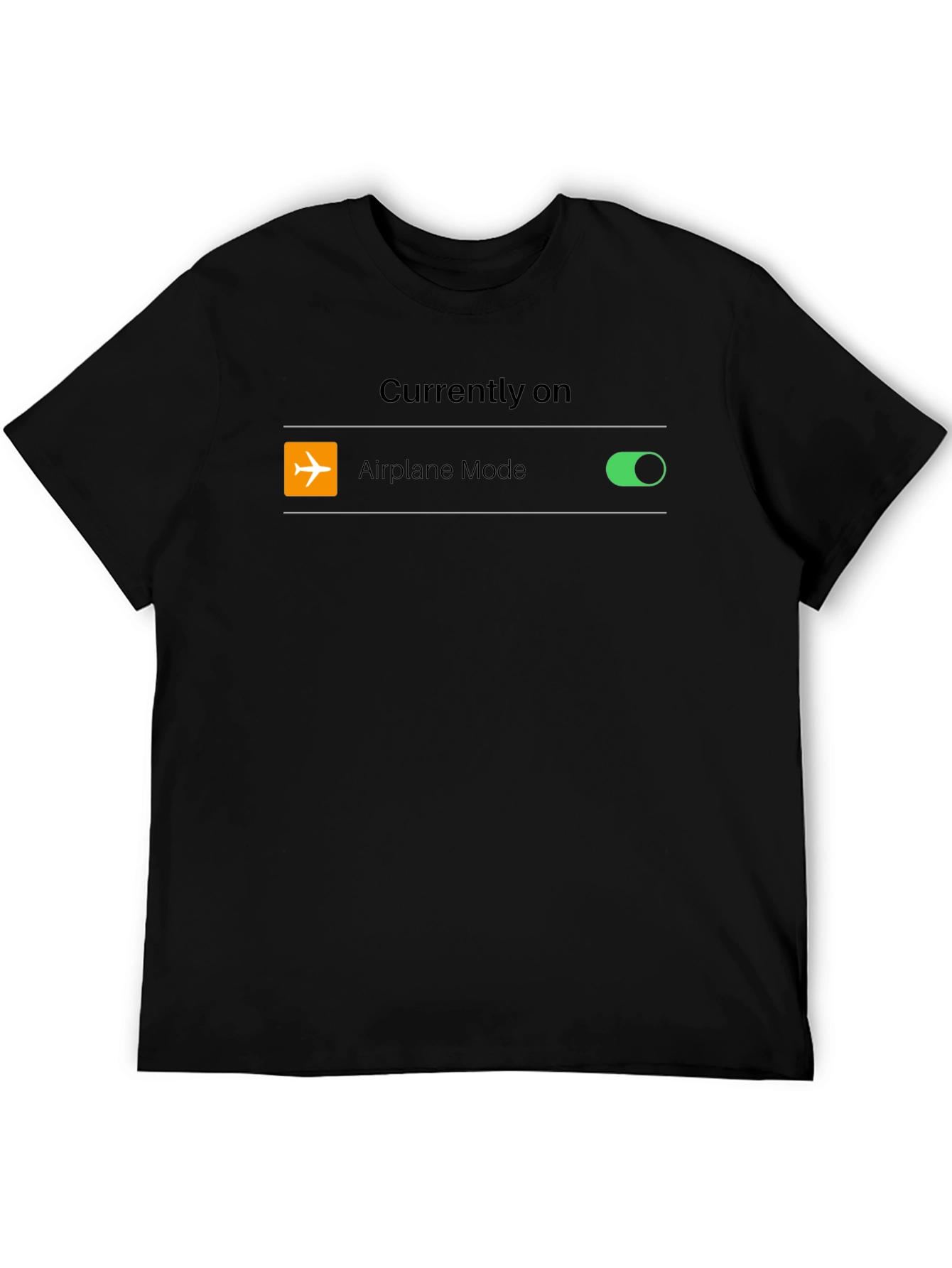 Airplane Mode On Black Tee Shirt