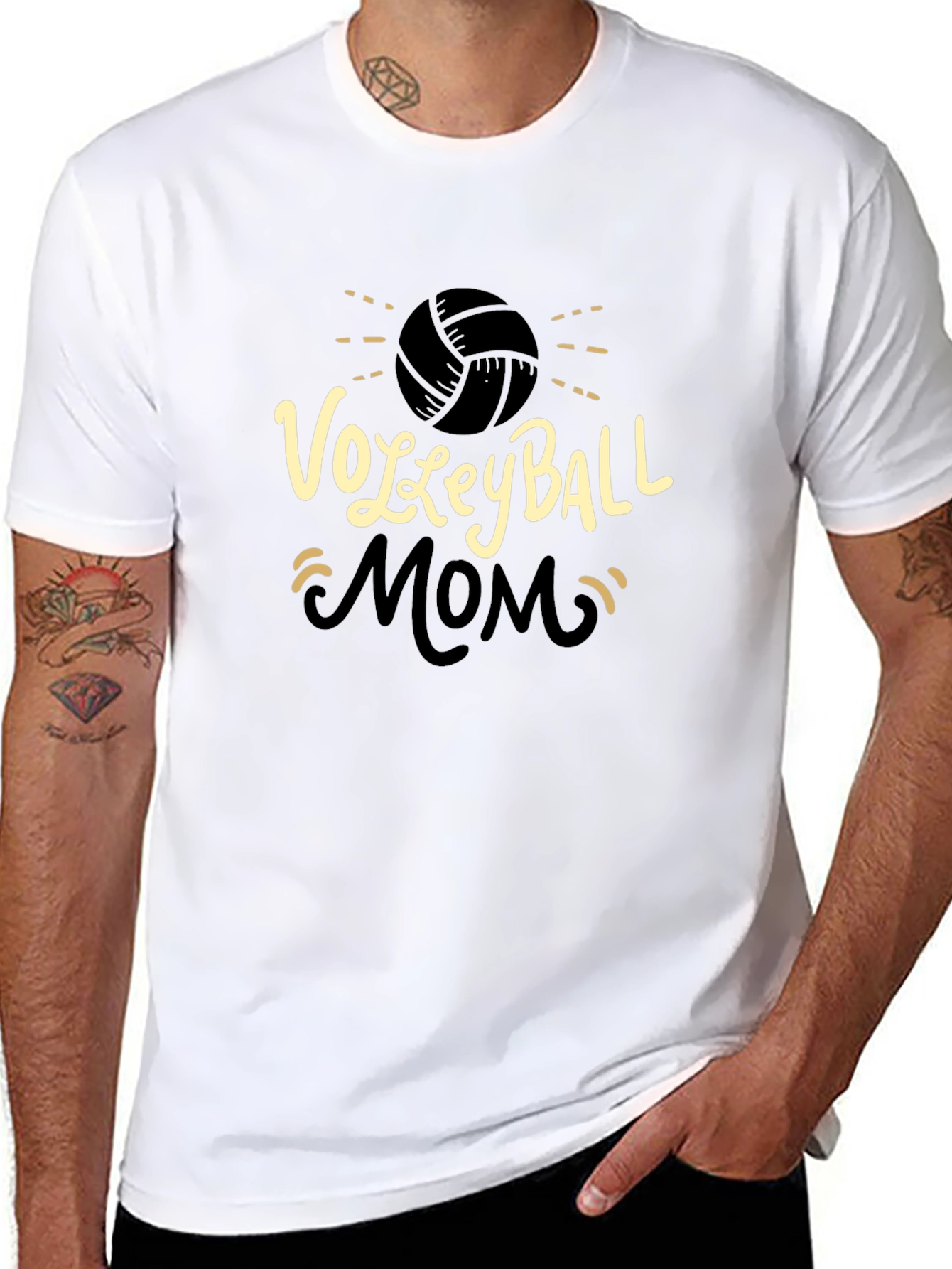 Volleyball Mom Graphic Tee - Black T-Shirt