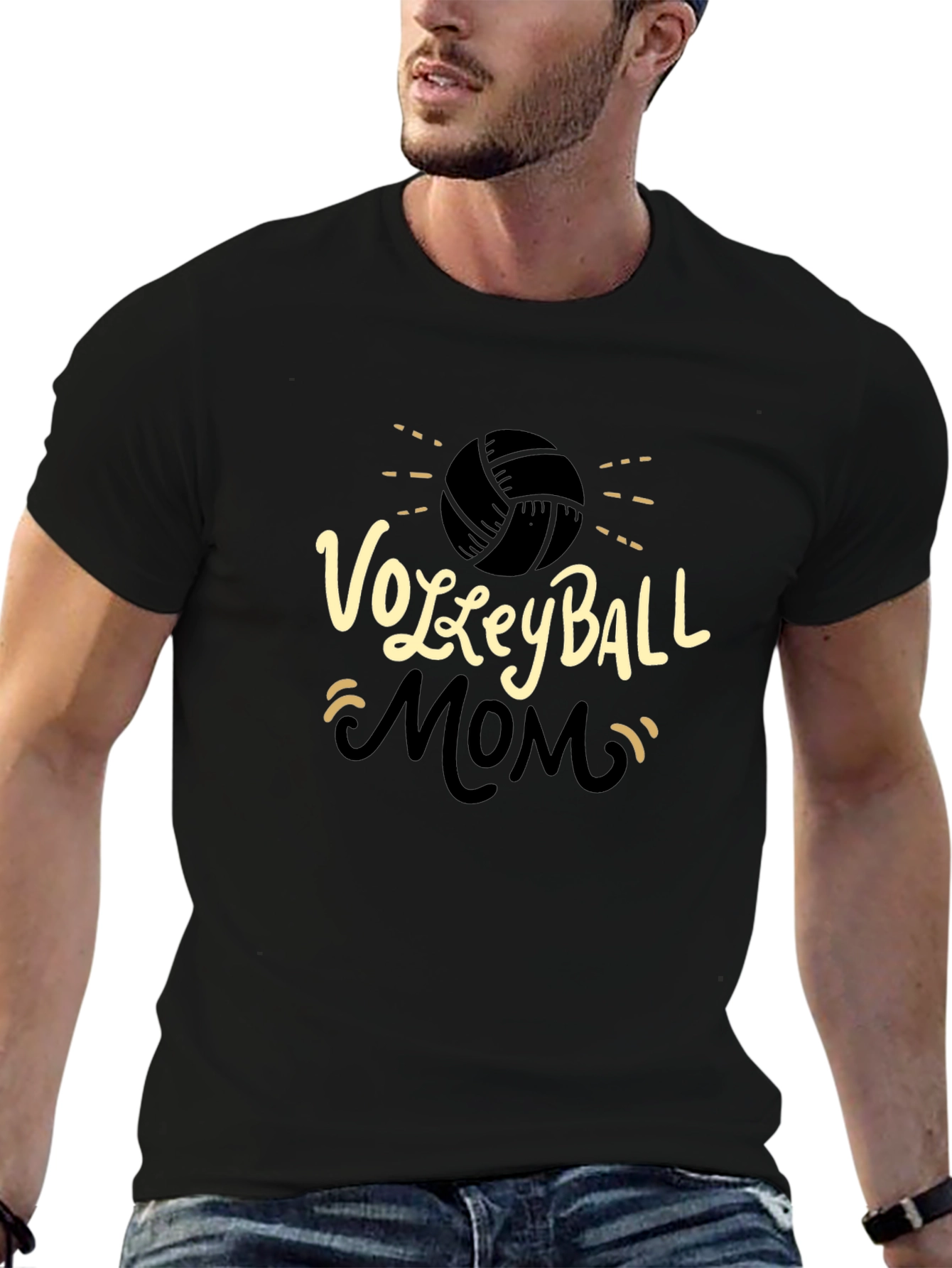Volleyball Mom Graphic Tee - Black T-Shirt