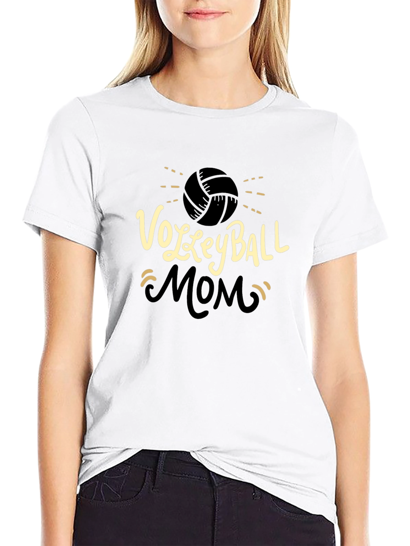 Volleyball Mom Graphic Tee - Black T-Shirt