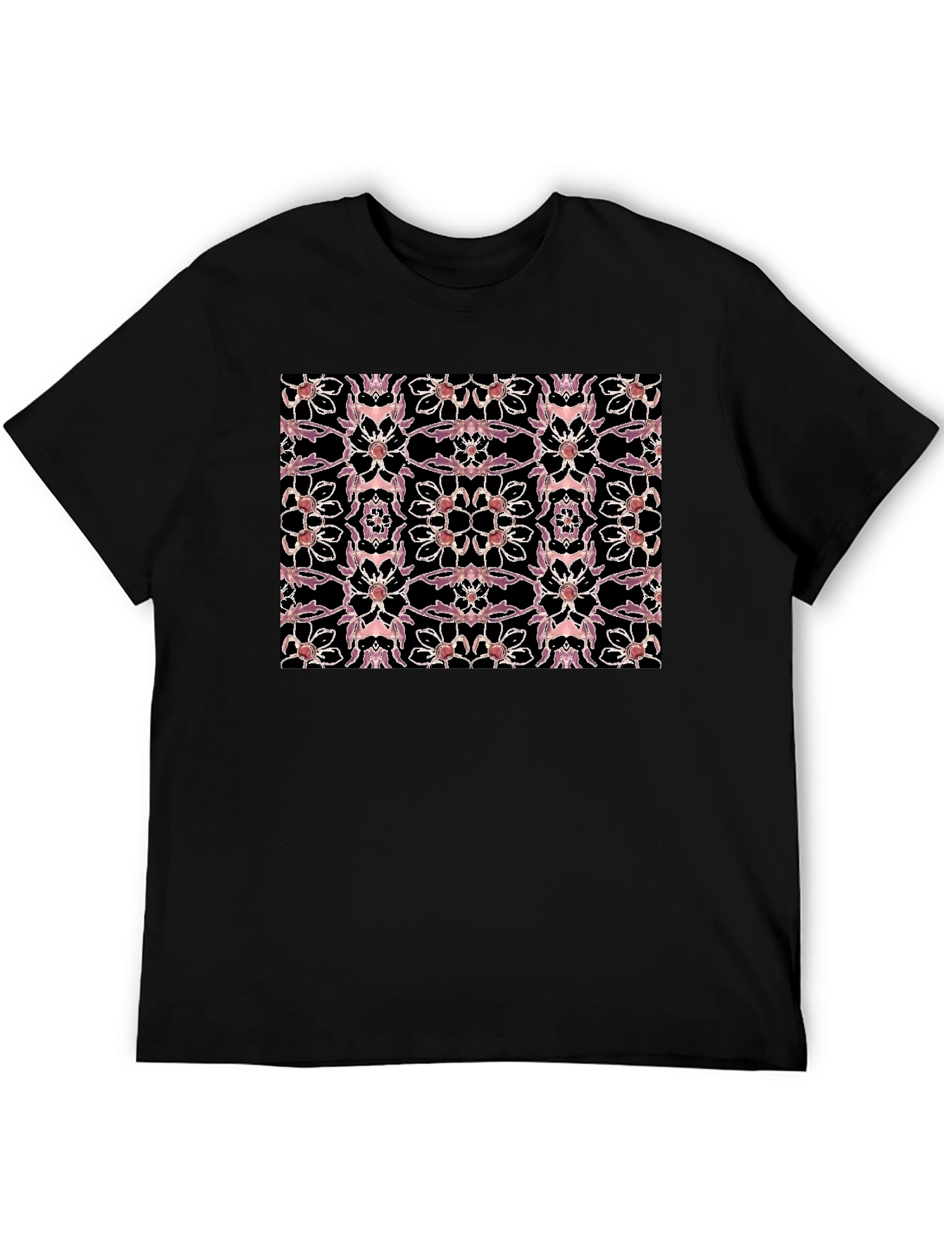 Floral & Skull Black T-Shirt