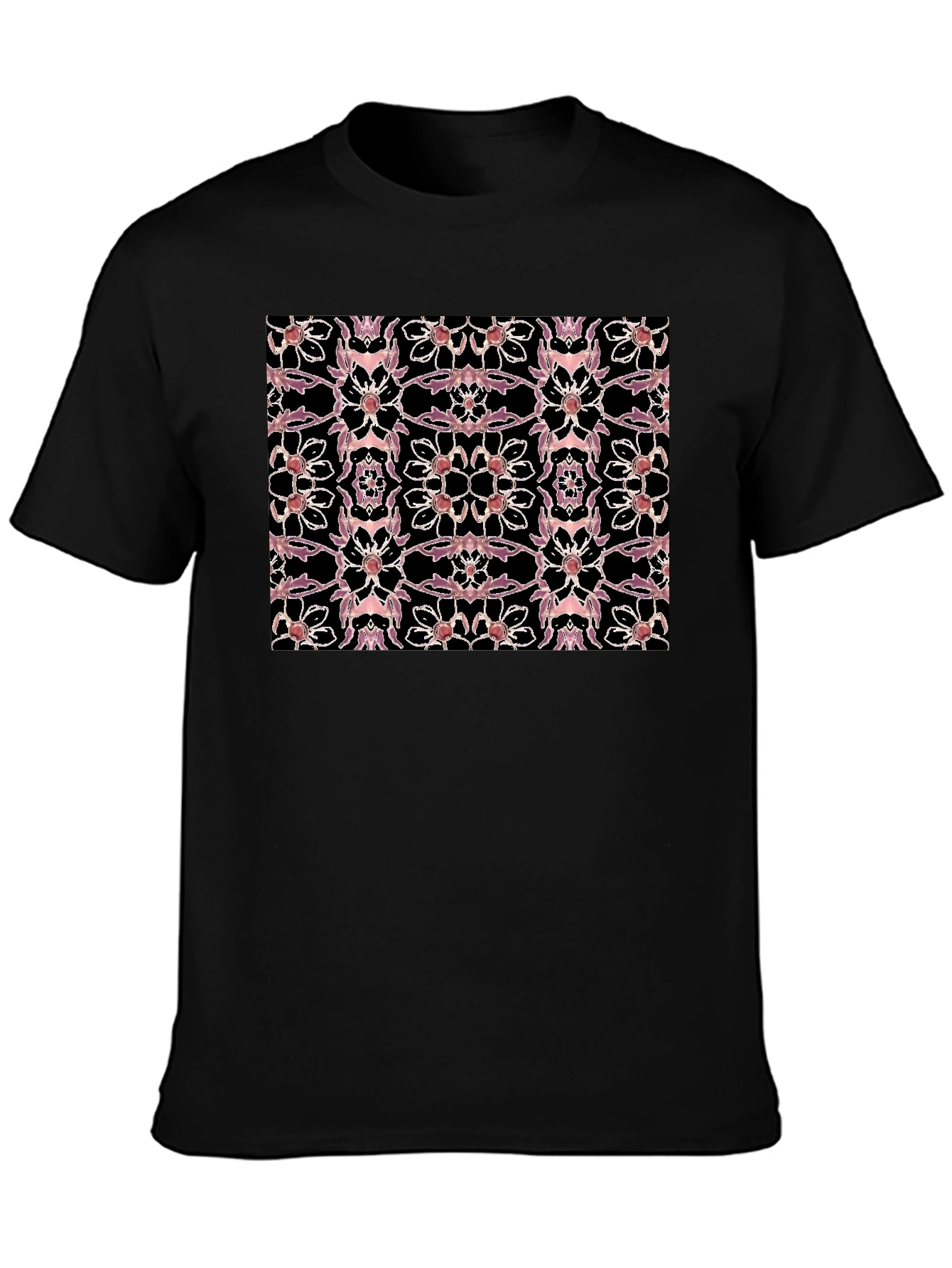 Floral & Skull Black T-Shirt