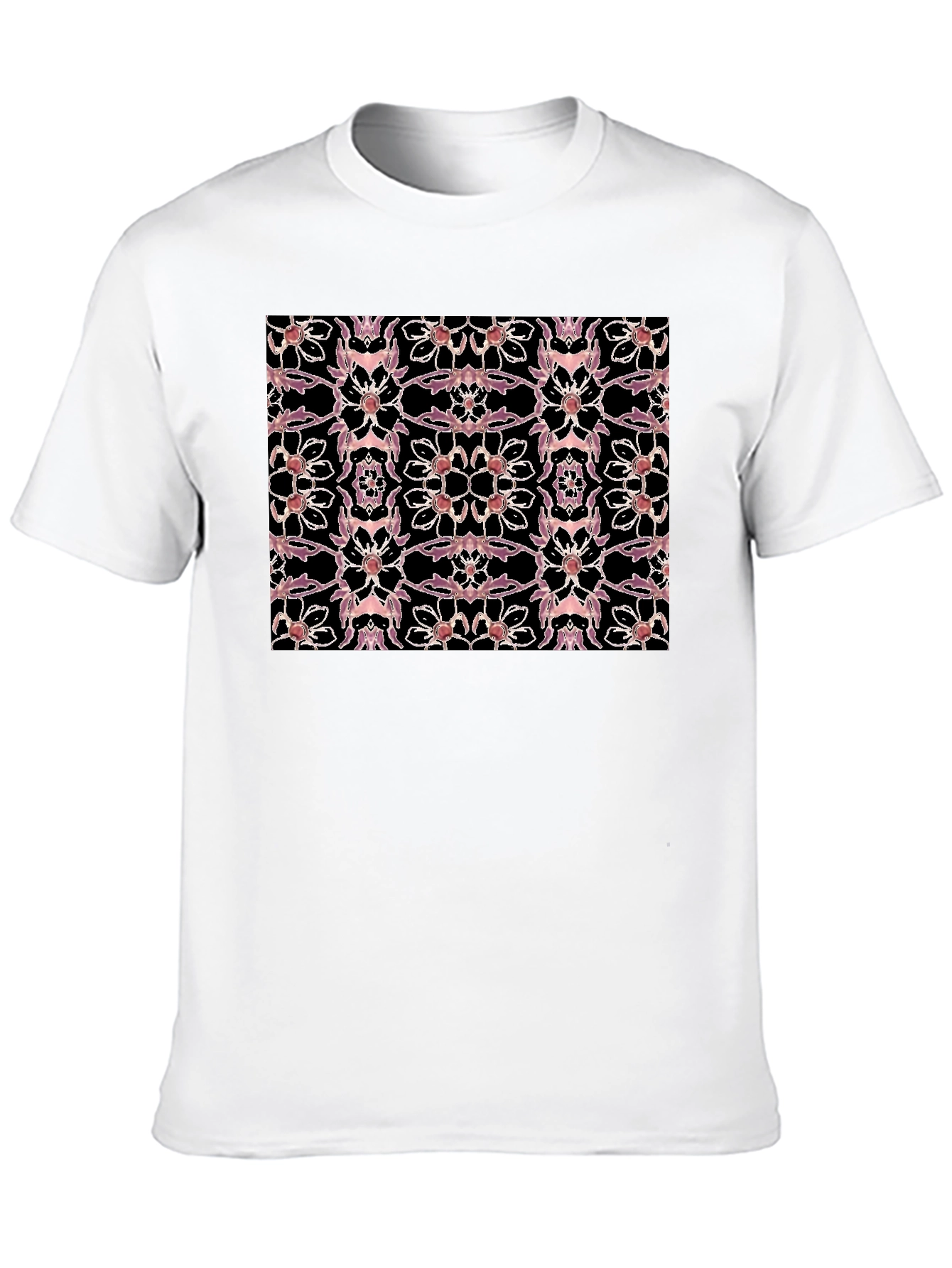 Floral & Skull Black T-Shirt