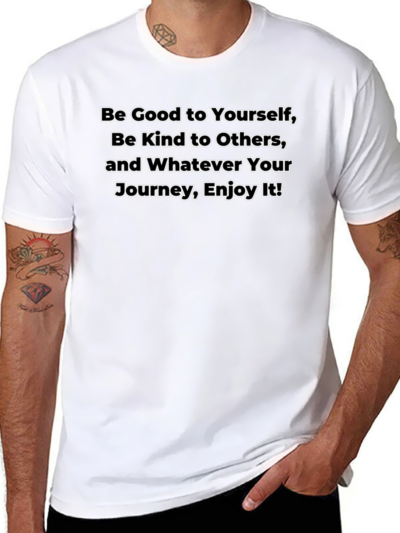 Inspirational Graphic Tee - Be Good Be Kind Enjoy!