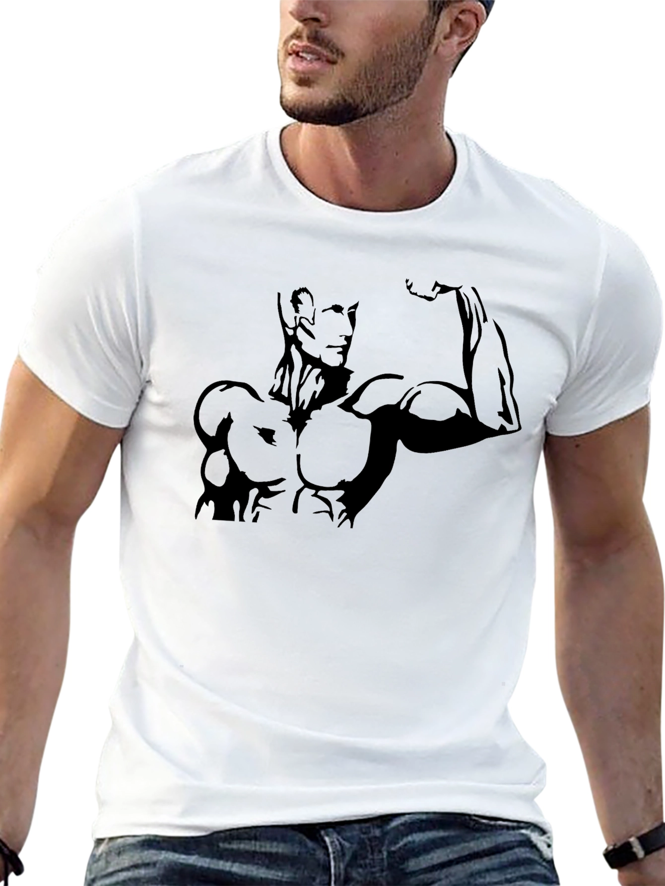 Muscle Man Graphic Tee - Black