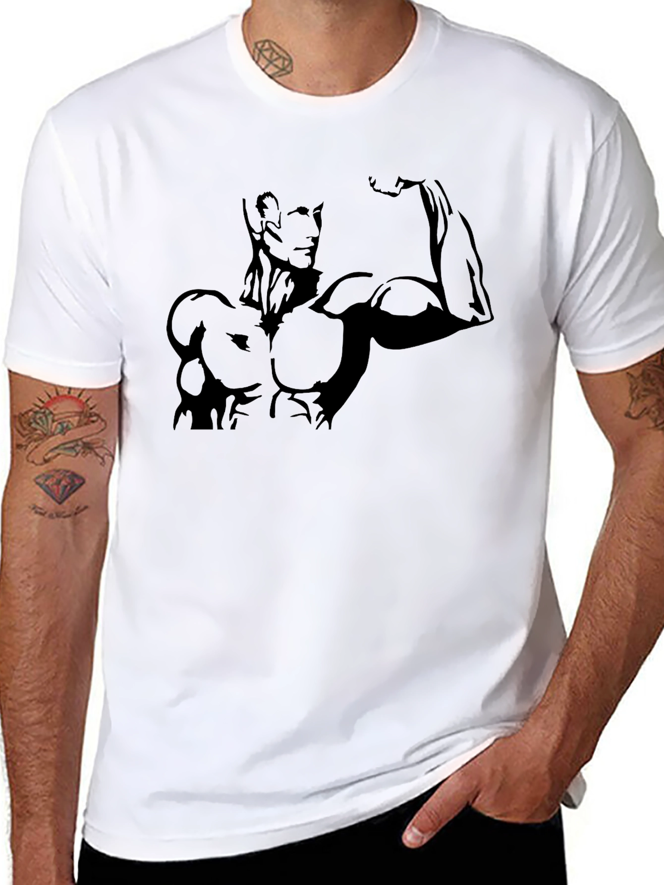Muscle Man Graphic Tee - Black