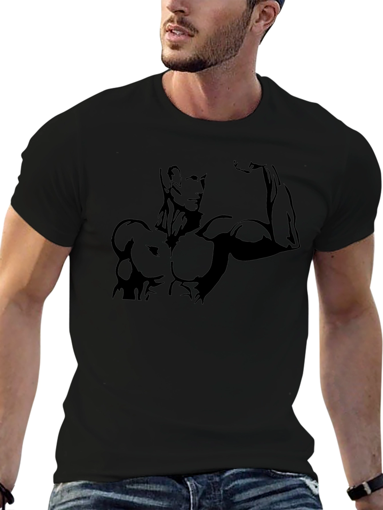 Muscle Man Graphic Tee - Black