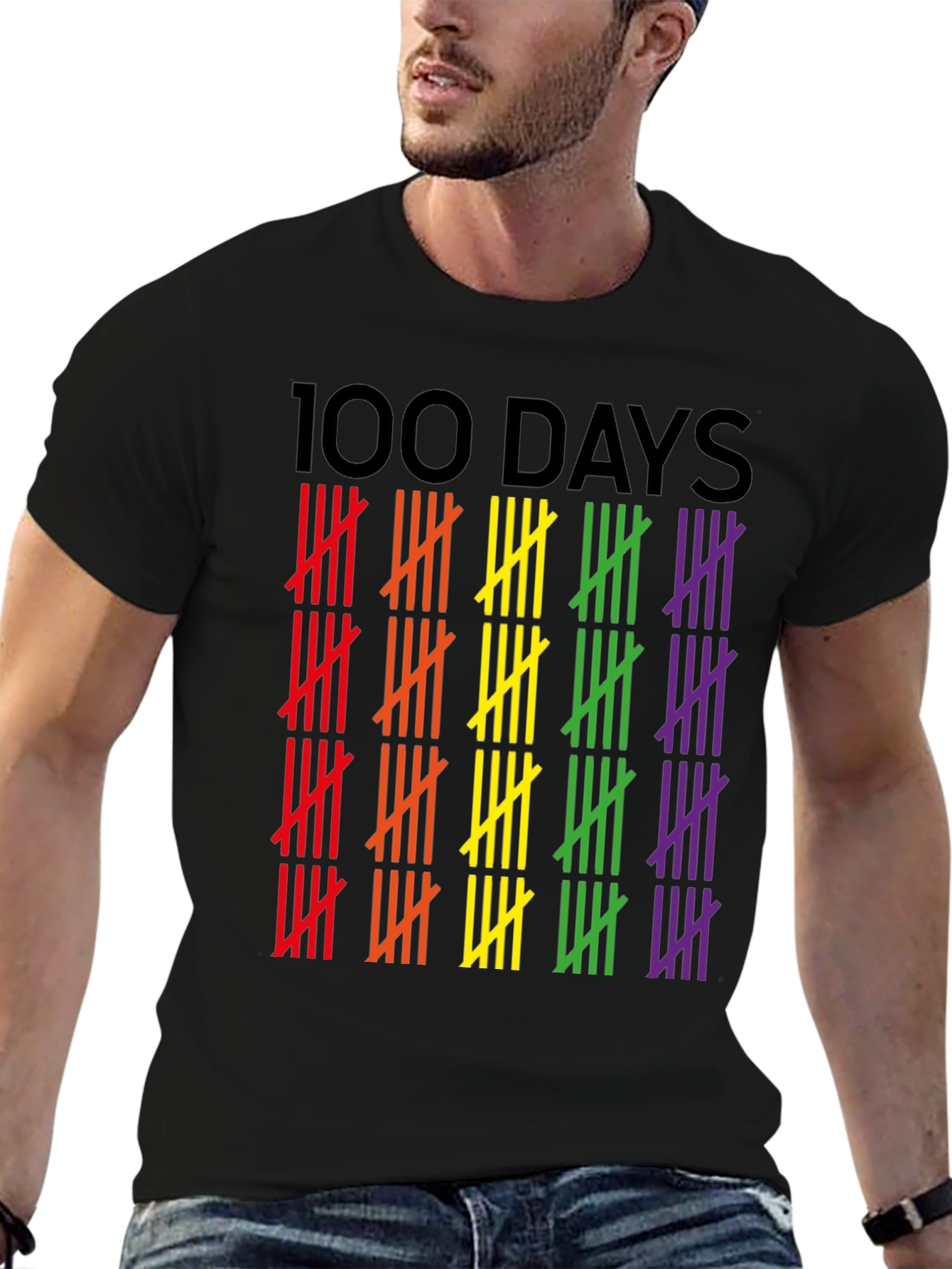 100 Days Pride Tally Marks Graphic Tee