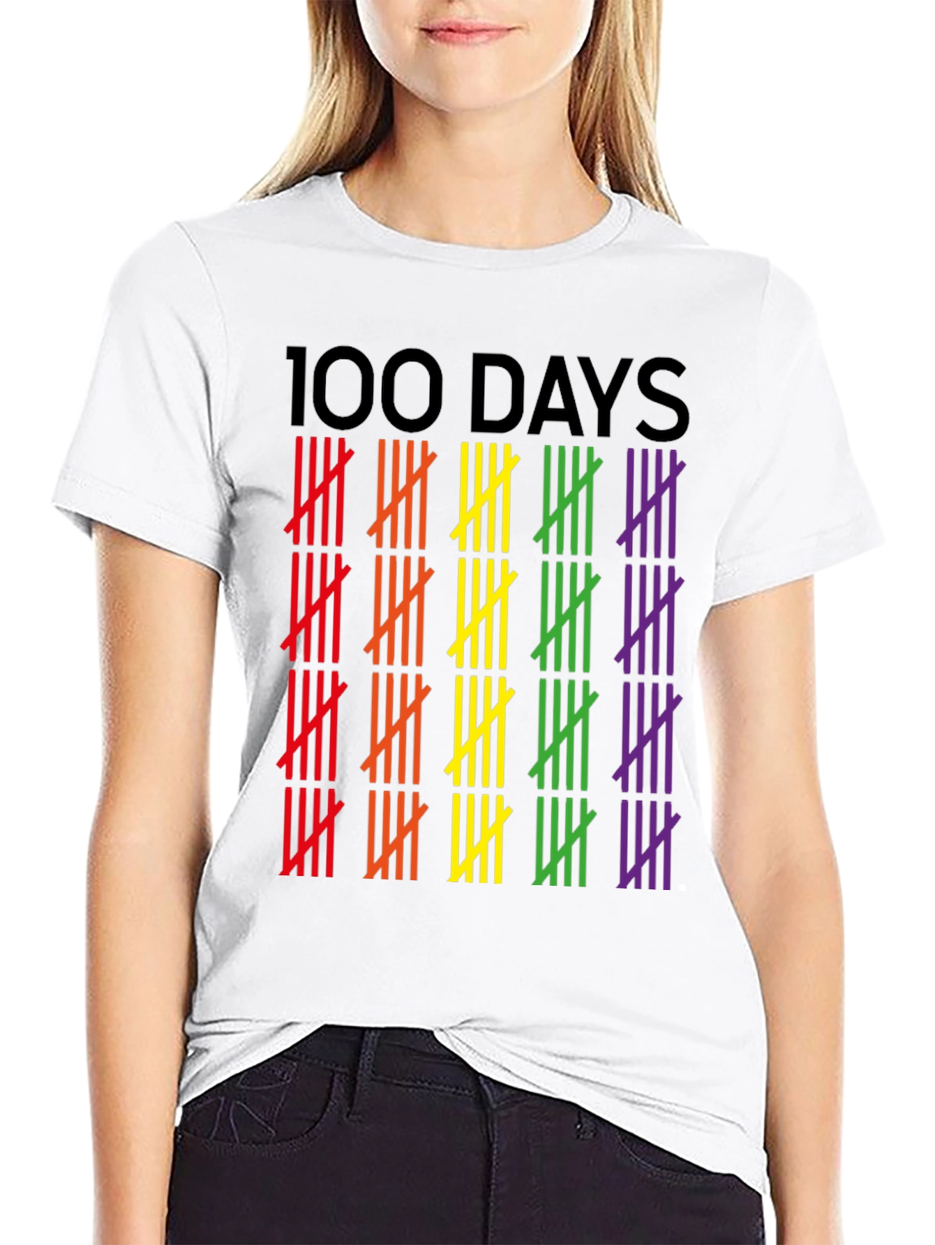 100 Days Pride Tally Marks Graphic Tee