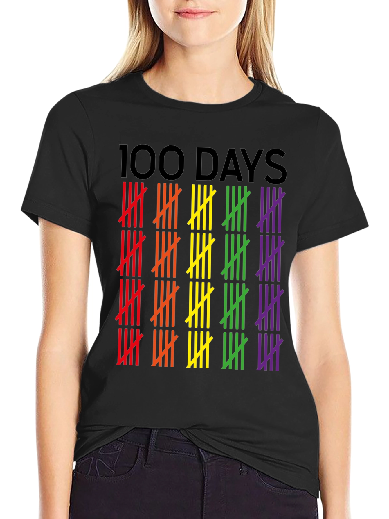 100 Days Pride Tally Marks Graphic Tee