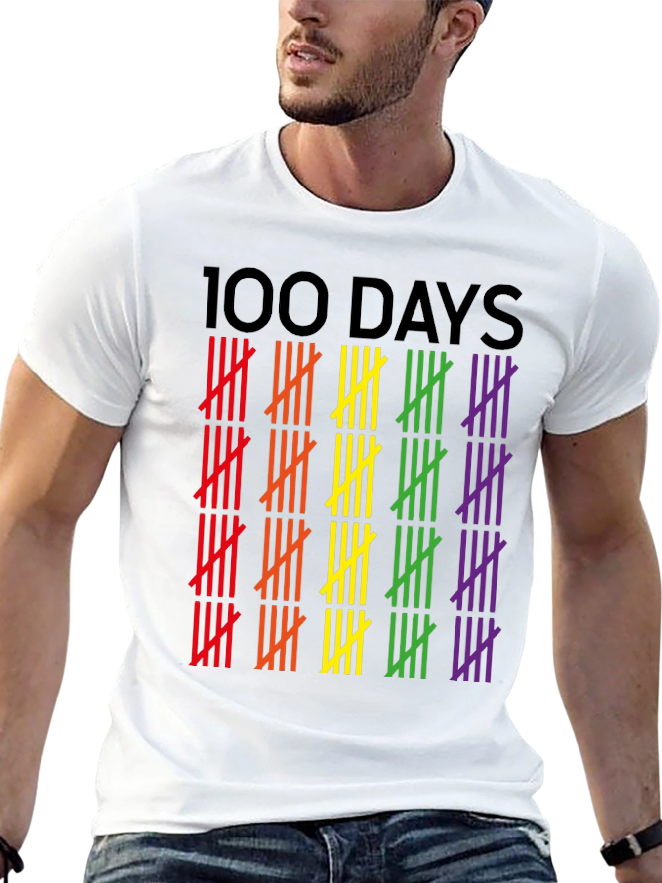 100 Days Pride Tally Marks Graphic Tee