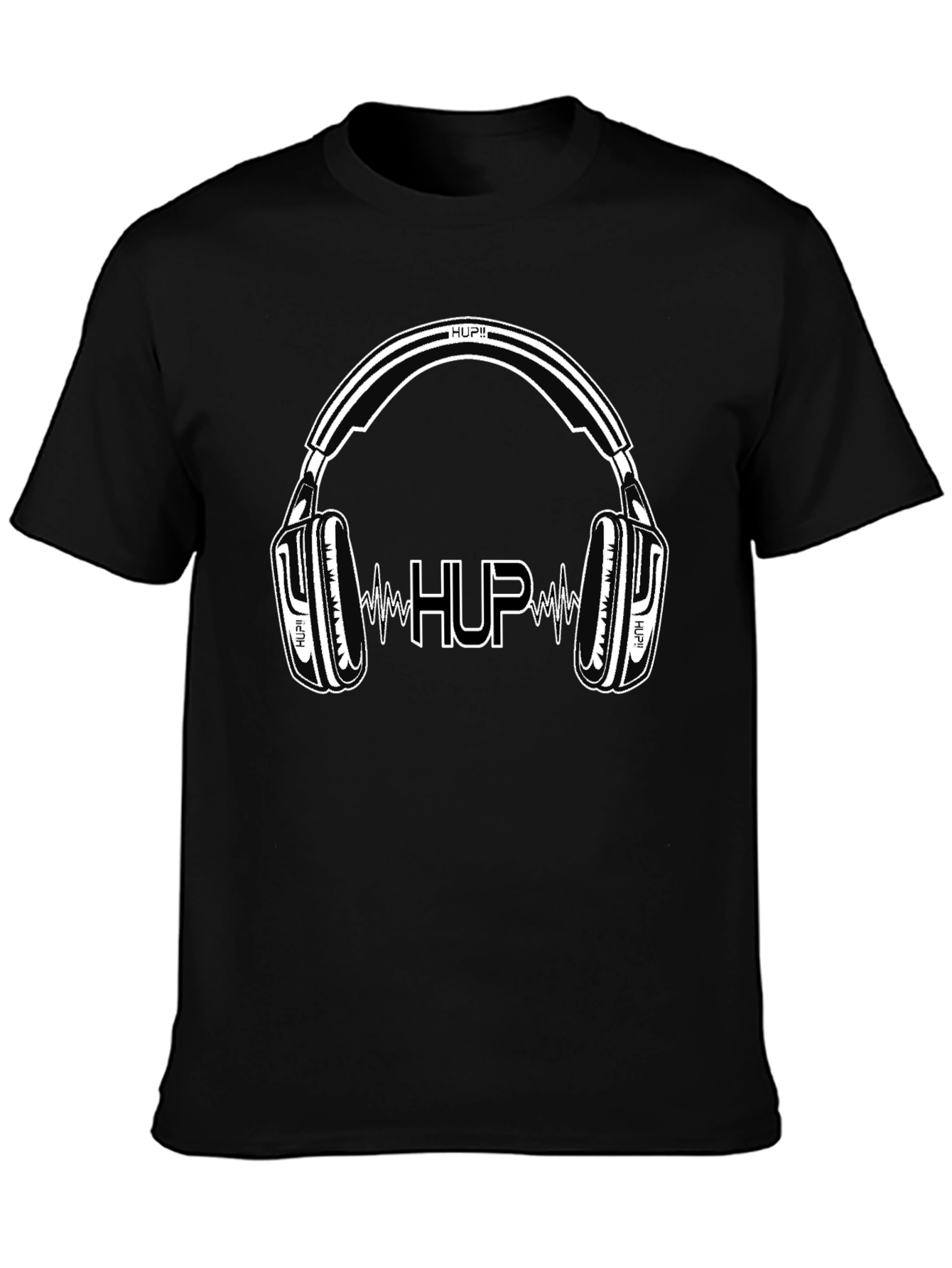 HUP Headphones Black Graphic T-Shirt