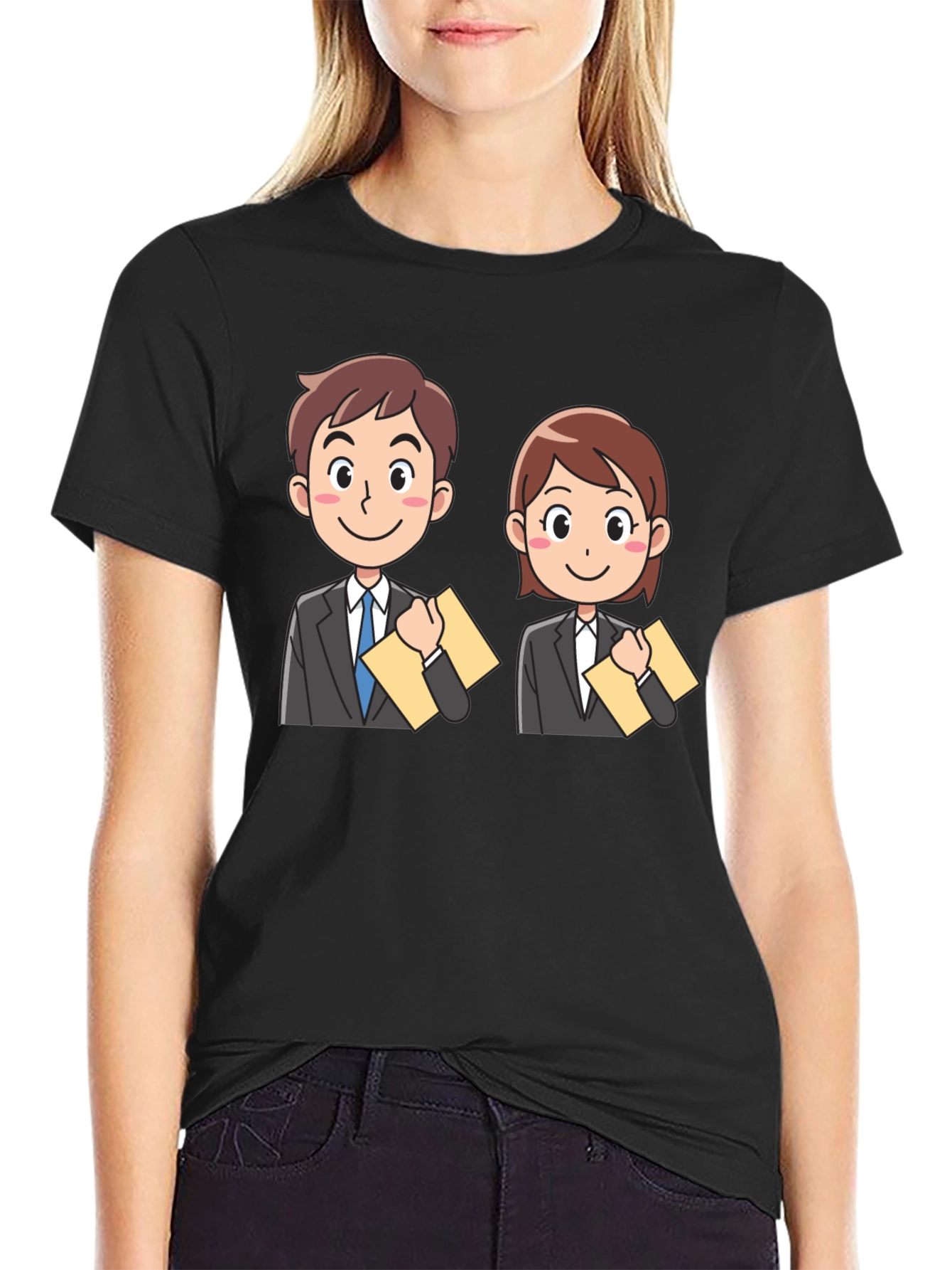 Cartoon Business People Graphic Tee