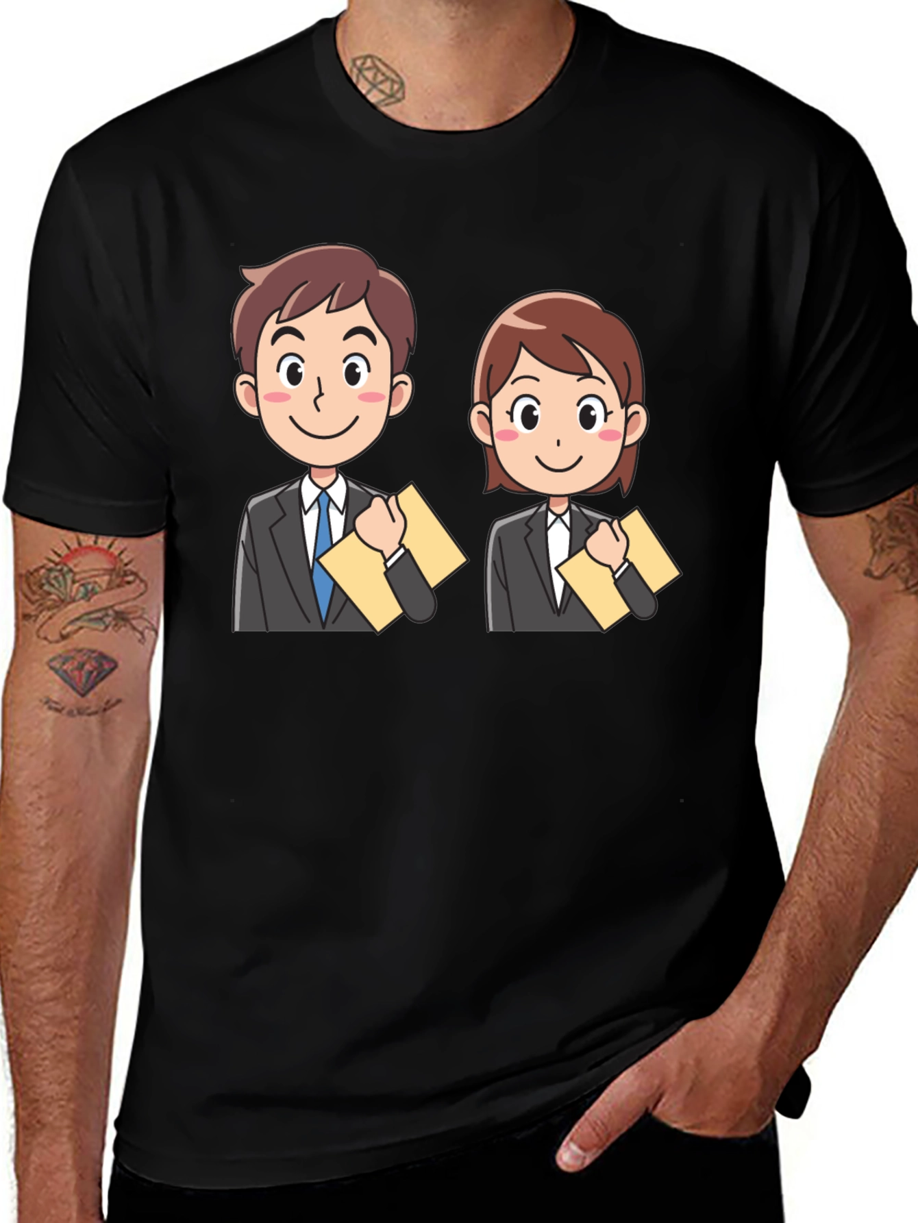 Cartoon Business People Graphic Tee