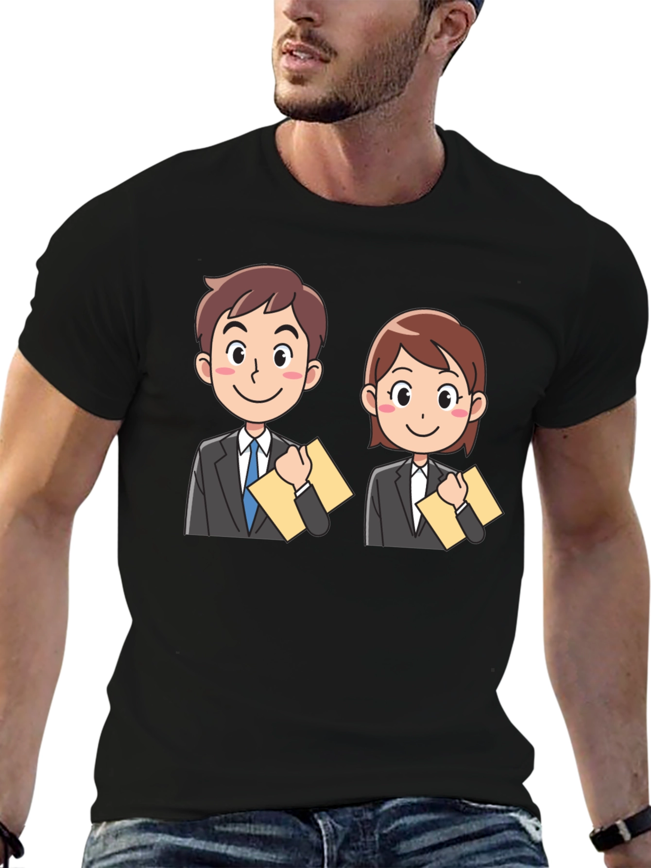 Cartoon Business People Graphic Tee