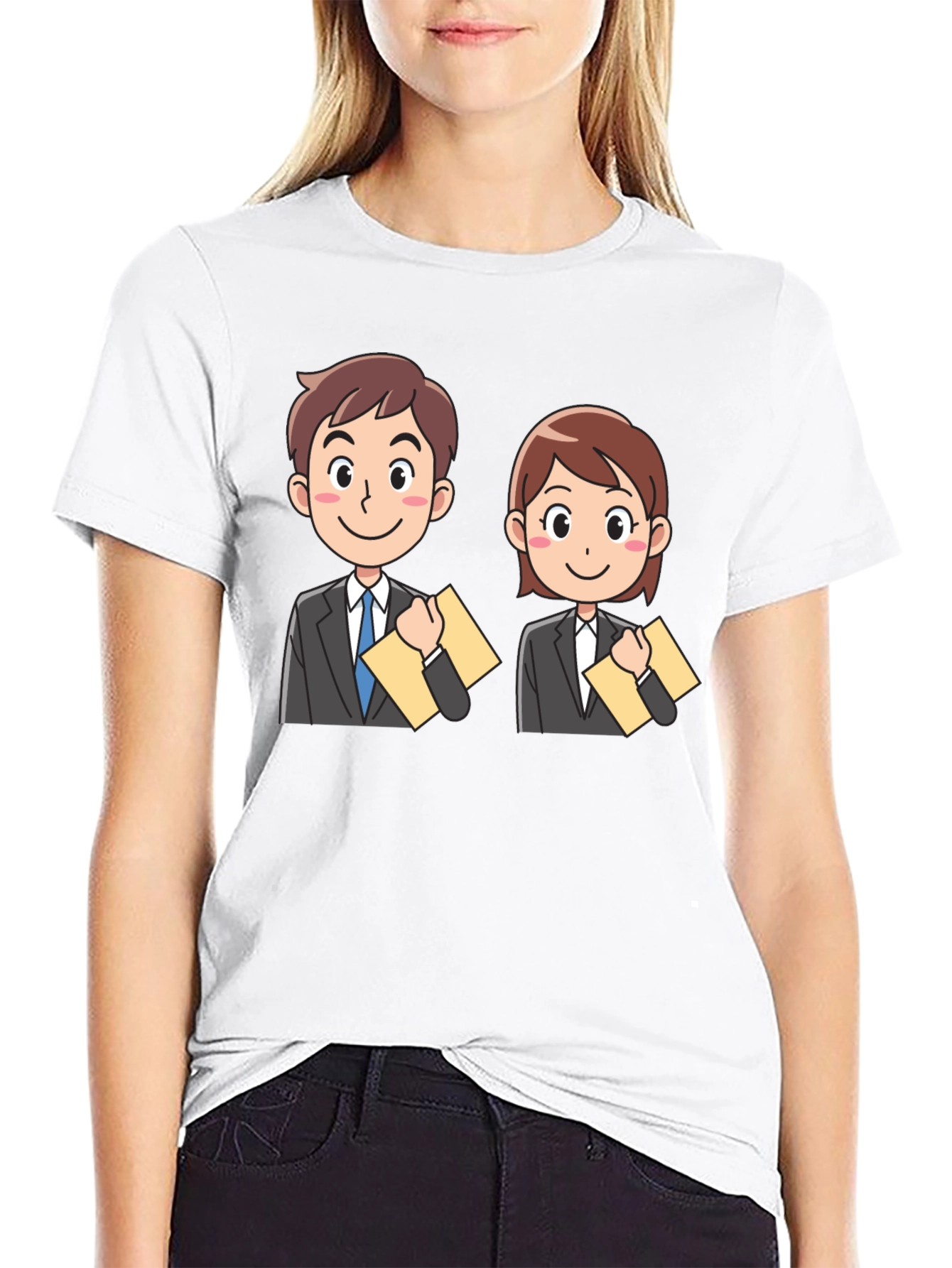 Cartoon Business People Graphic Tee