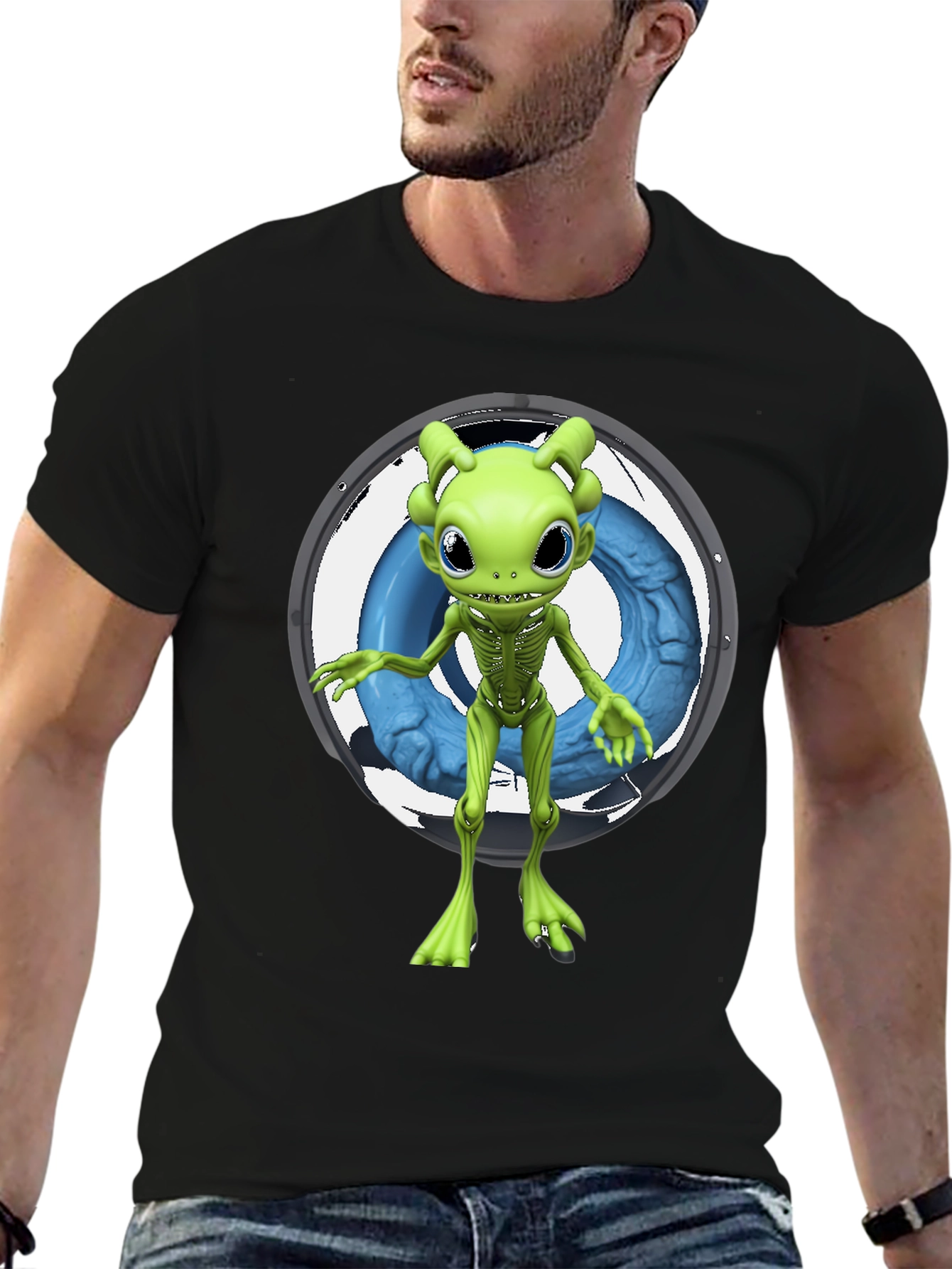 Alien Graphic Tee - Unique Cartoon Design