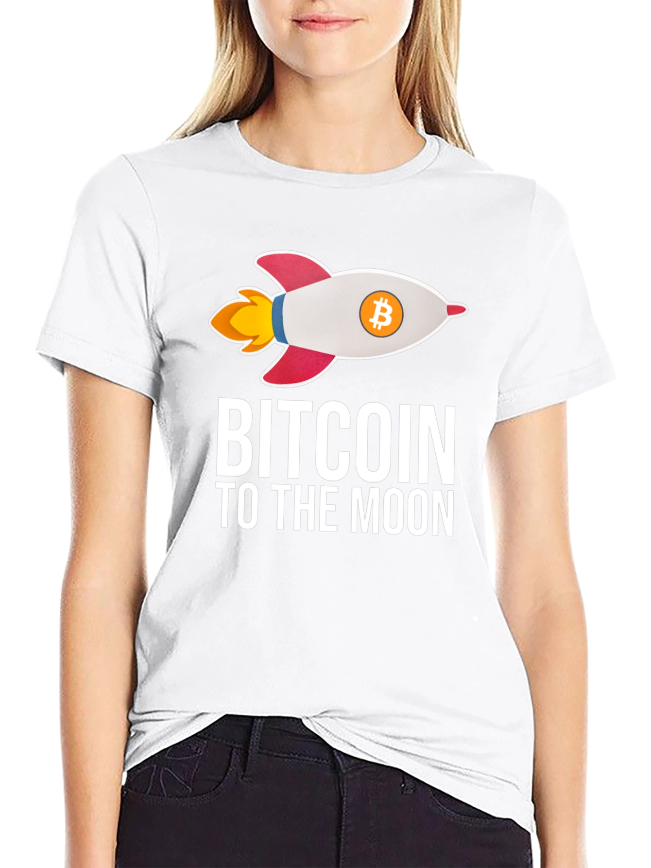 Bitcoin To The Moon T-Shirt Crypto Rocket
