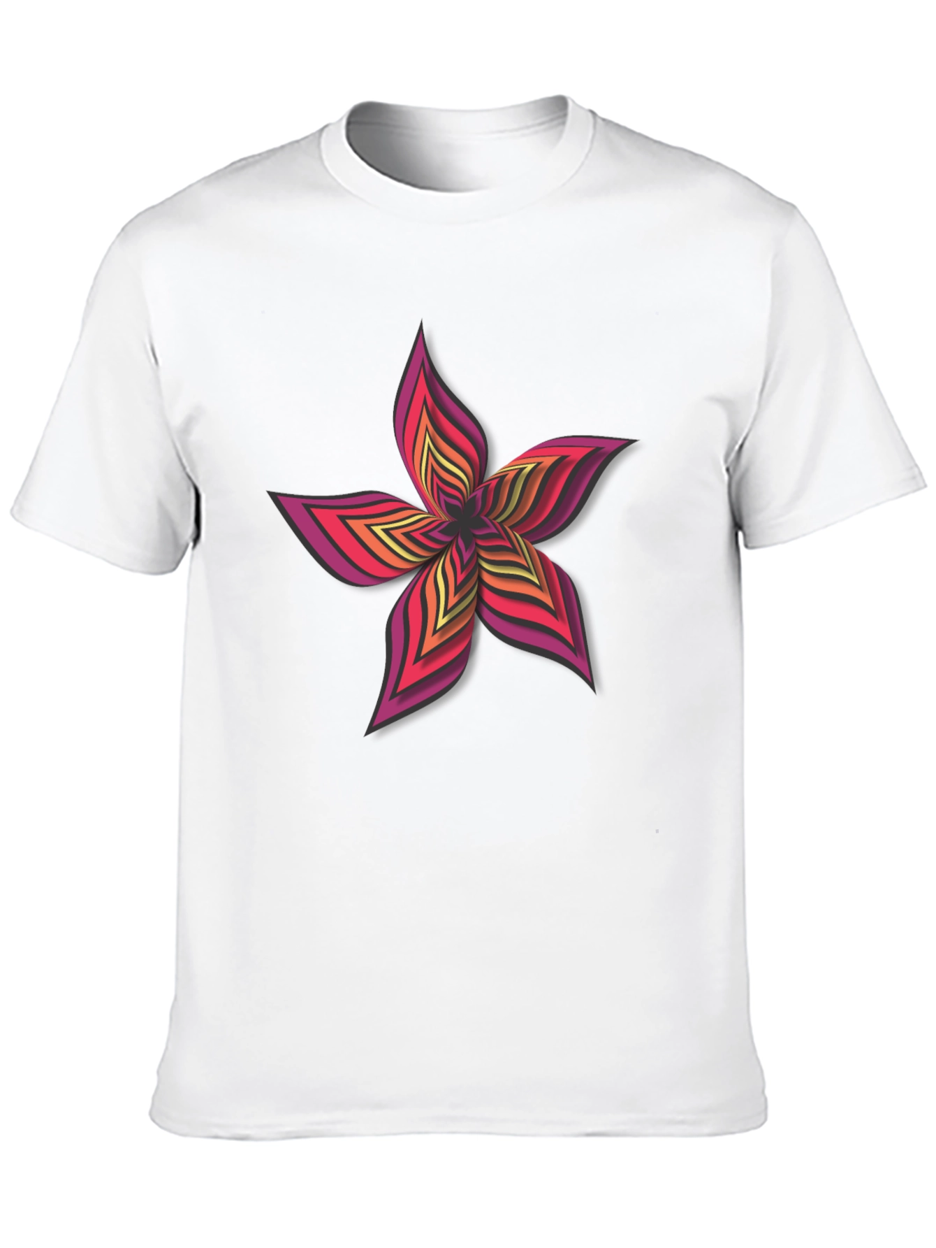 Bold Floral Graphic Print T-Shirt - Casual Wear