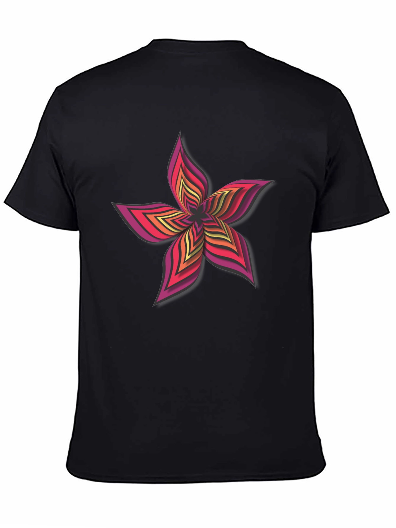 Bold Floral Graphic Print T-Shirt - Casual Wear