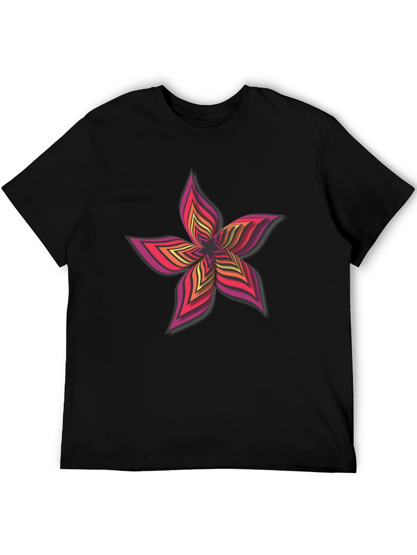 Bold Floral Graphic Print T-Shirt - Casual Wear