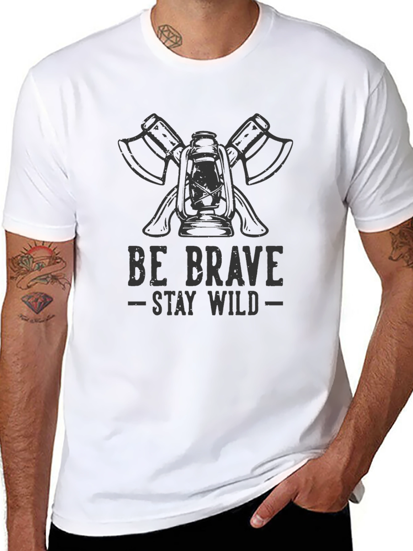 Be Brave Stay Wild Graphic Tee - Black