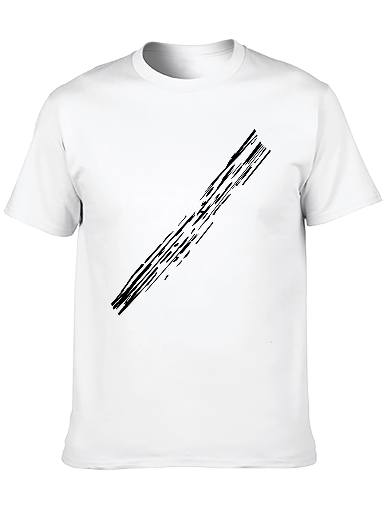Mens Black Crew Neck Graphic T-Shirt