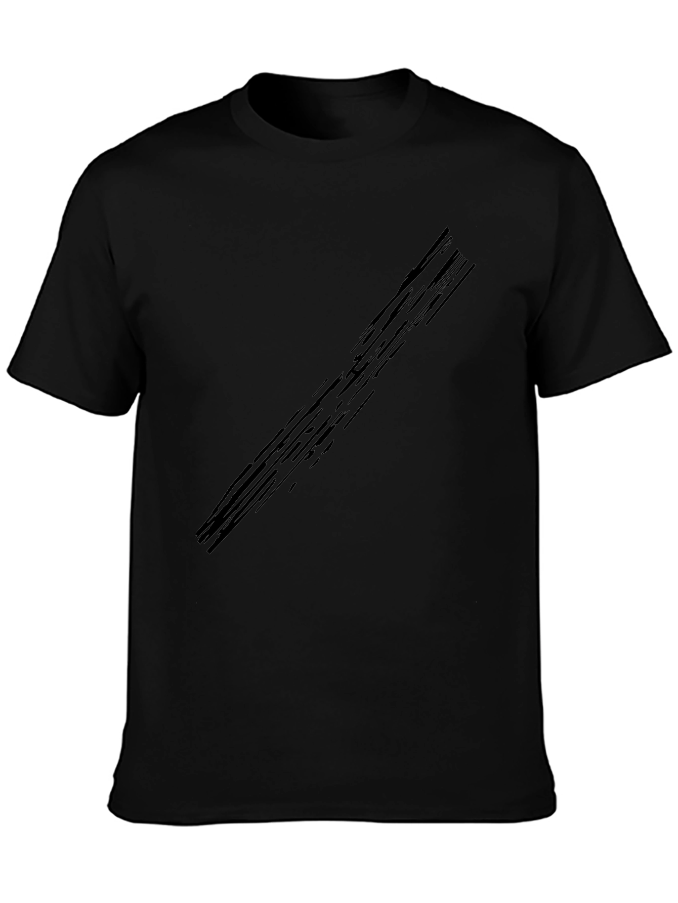 Mens Black Crew Neck Graphic T-Shirt