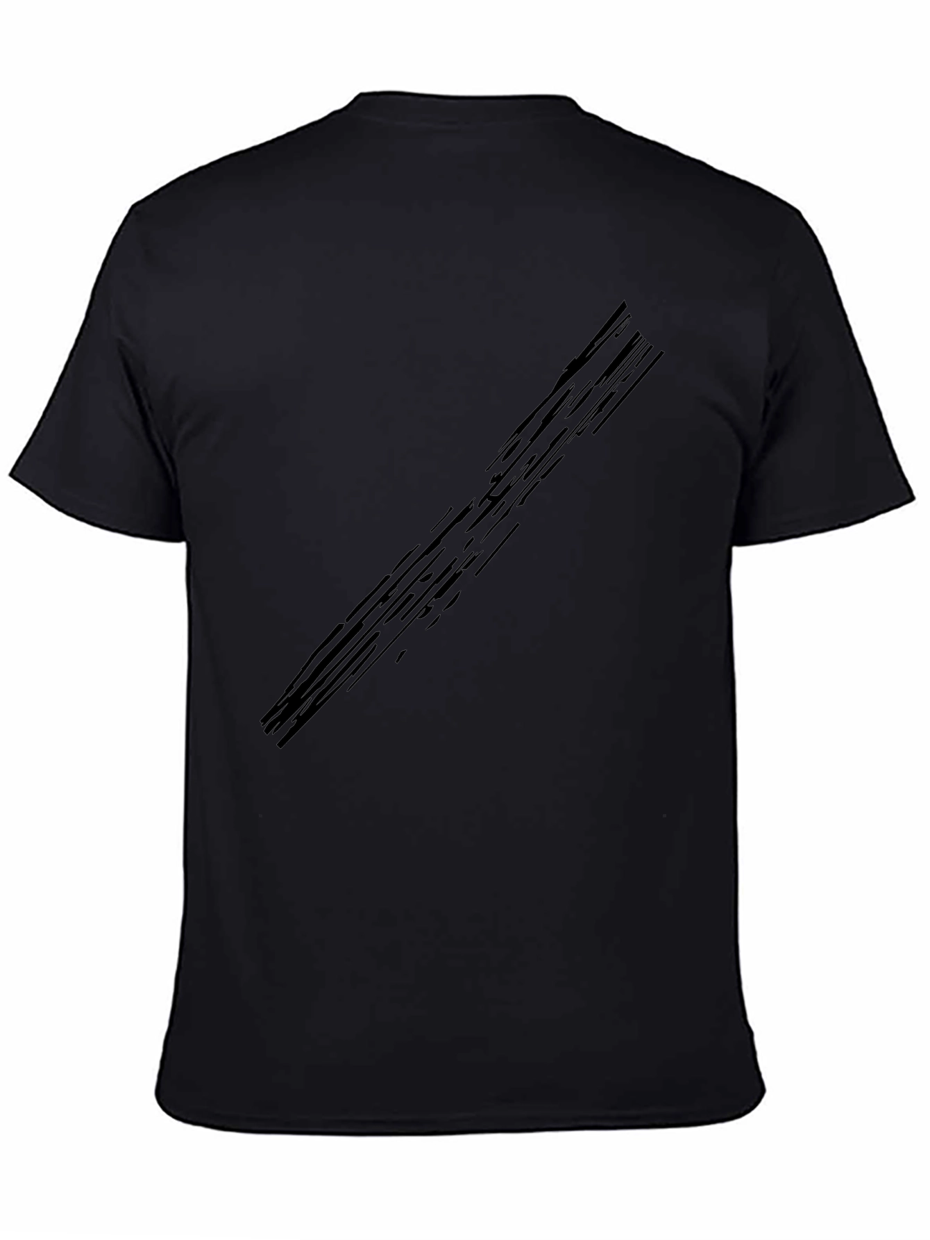 Mens Black Crew Neck Graphic T-Shirt