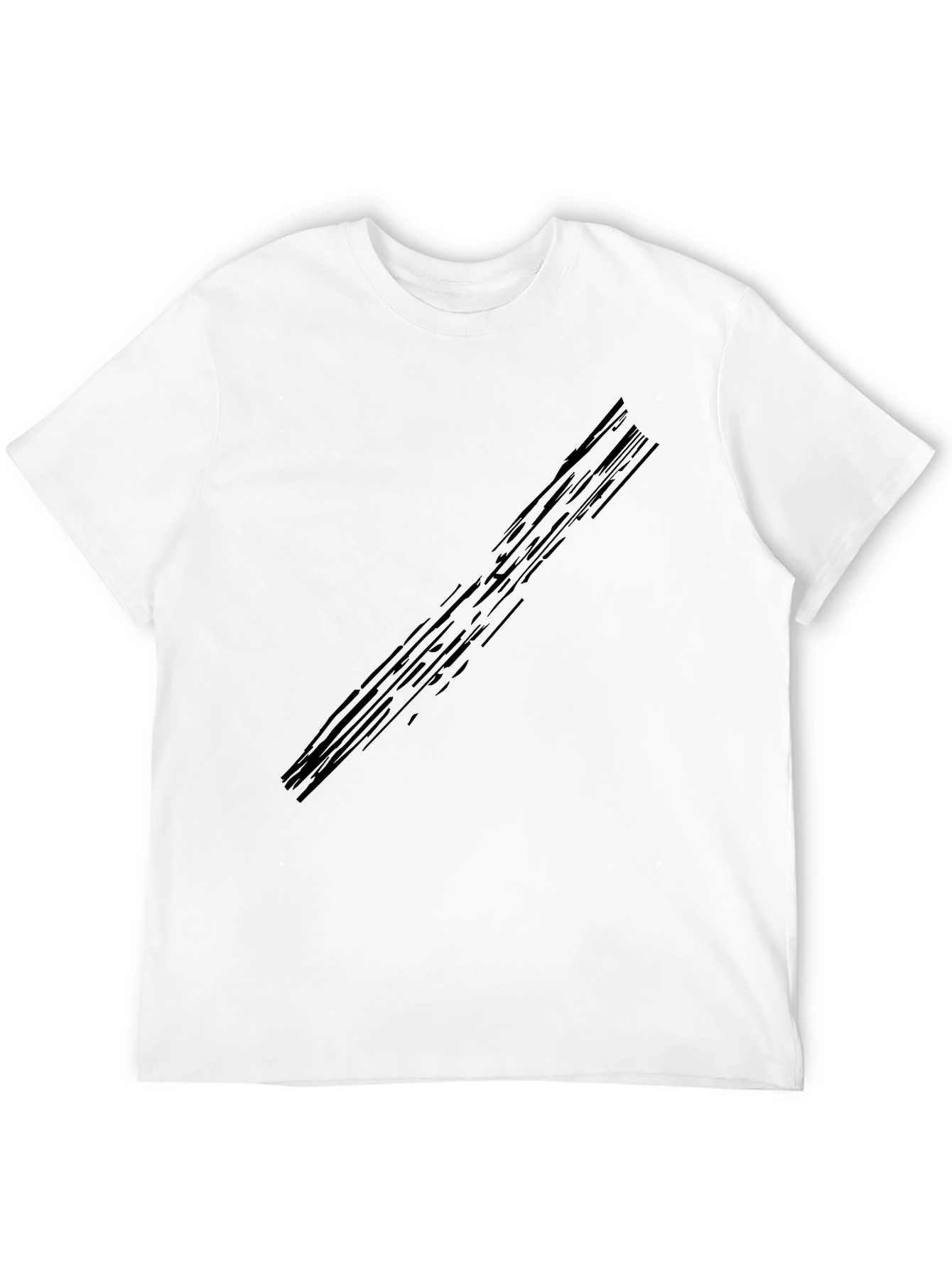 Mens Black Crew Neck Graphic T-Shirt