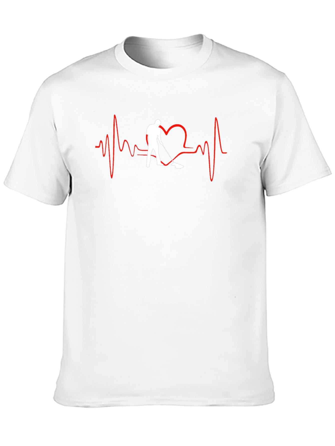 Heartbeat Hockey Player Black T-Shirt