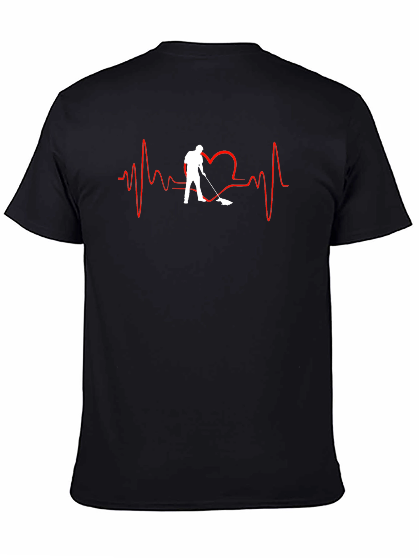 Heartbeat Hockey Player Black T-Shirt