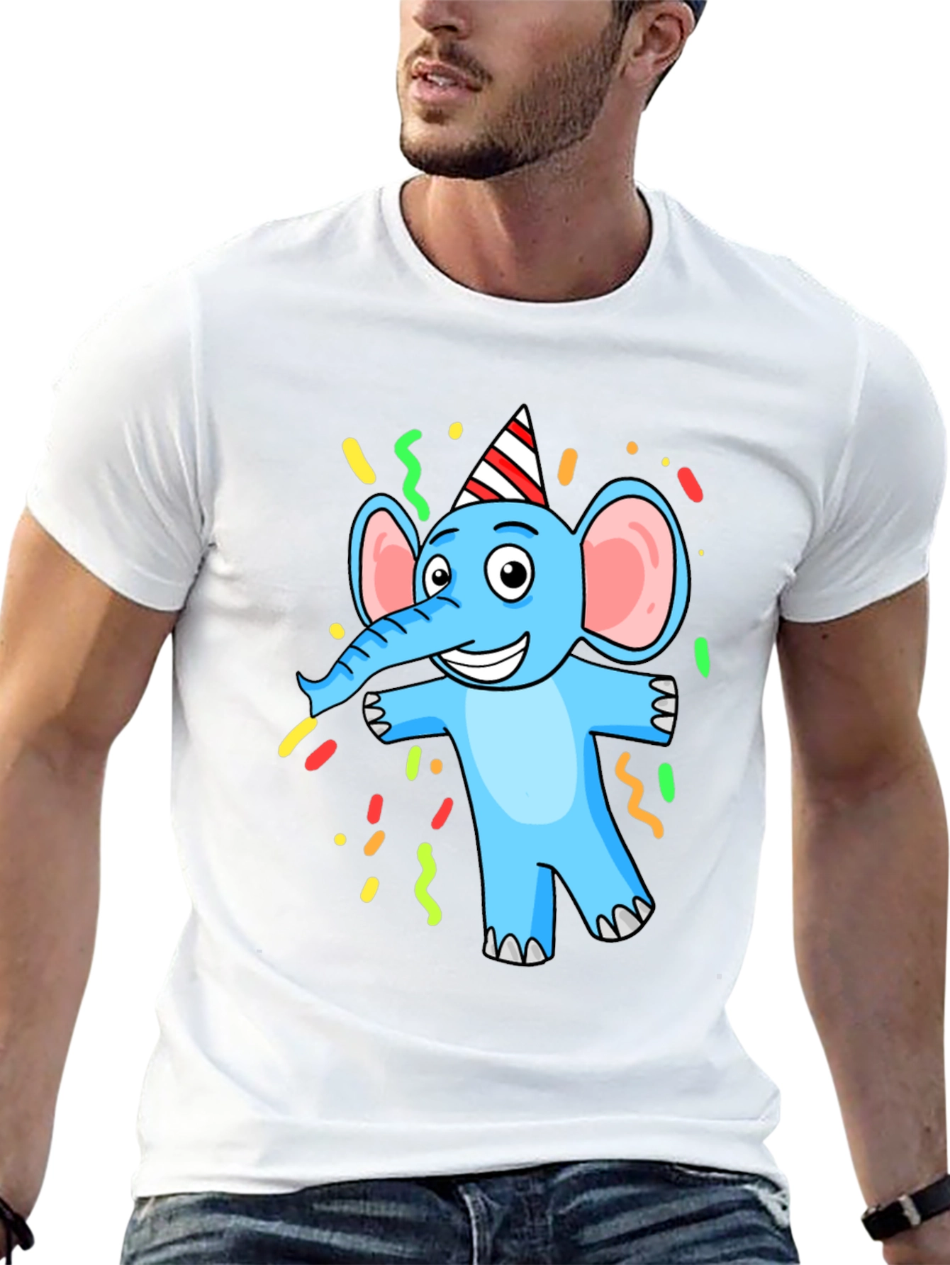 Cartoon Elephant Graphic T-Shirt - Party Animal