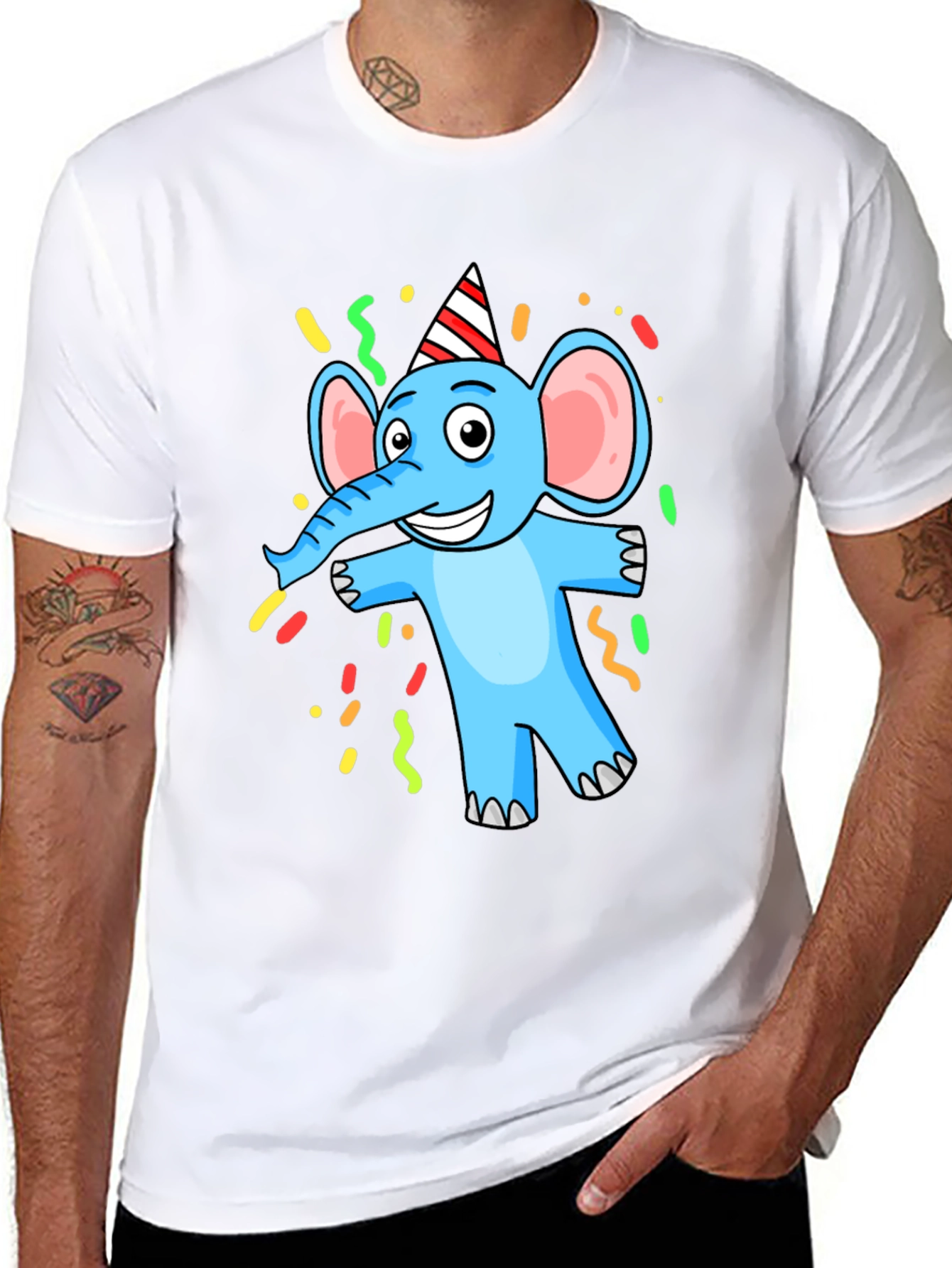 Cartoon Elephant Graphic T-Shirt - Party Animal