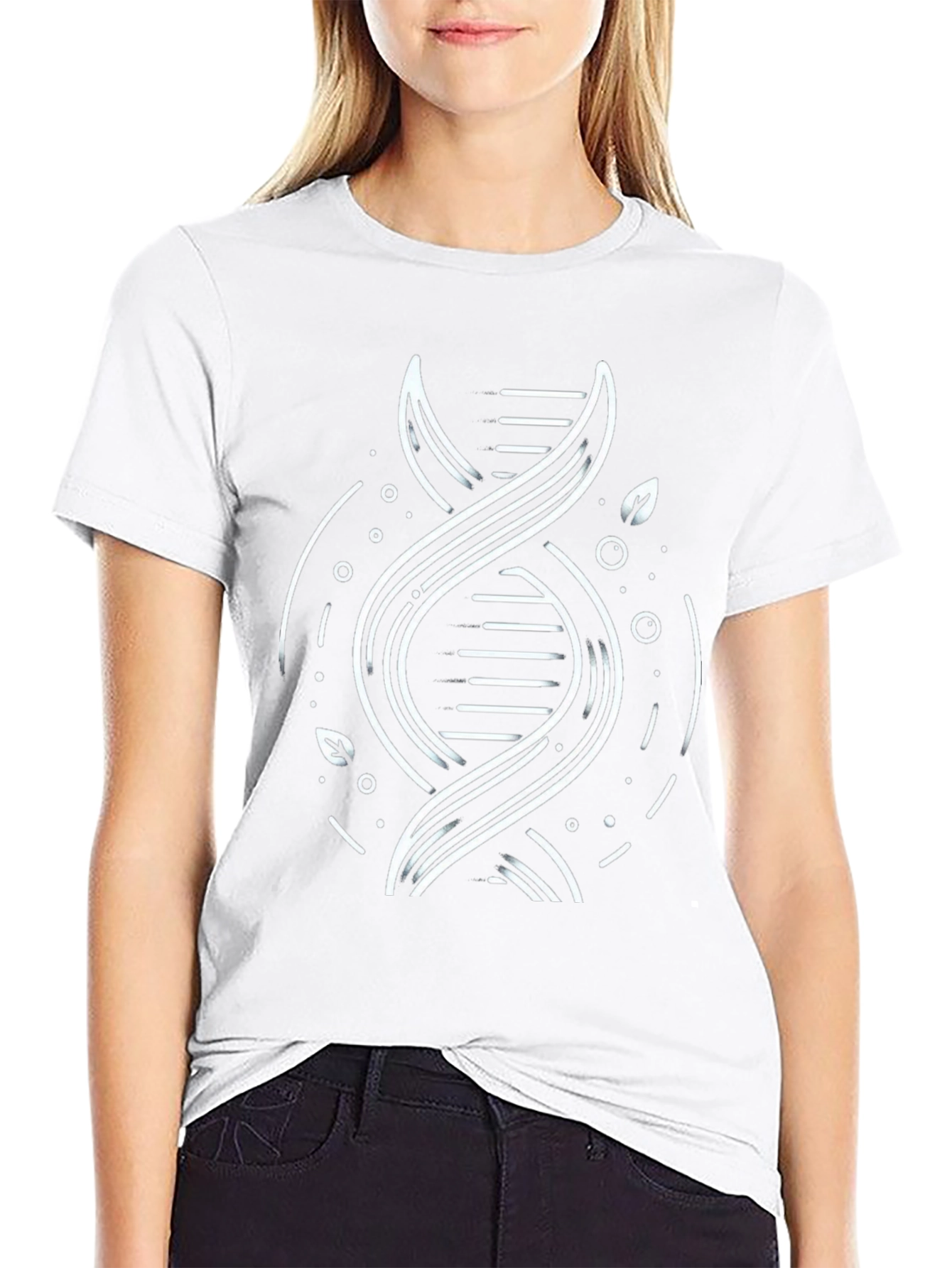 DNA Graphic Print Black T-Shirt