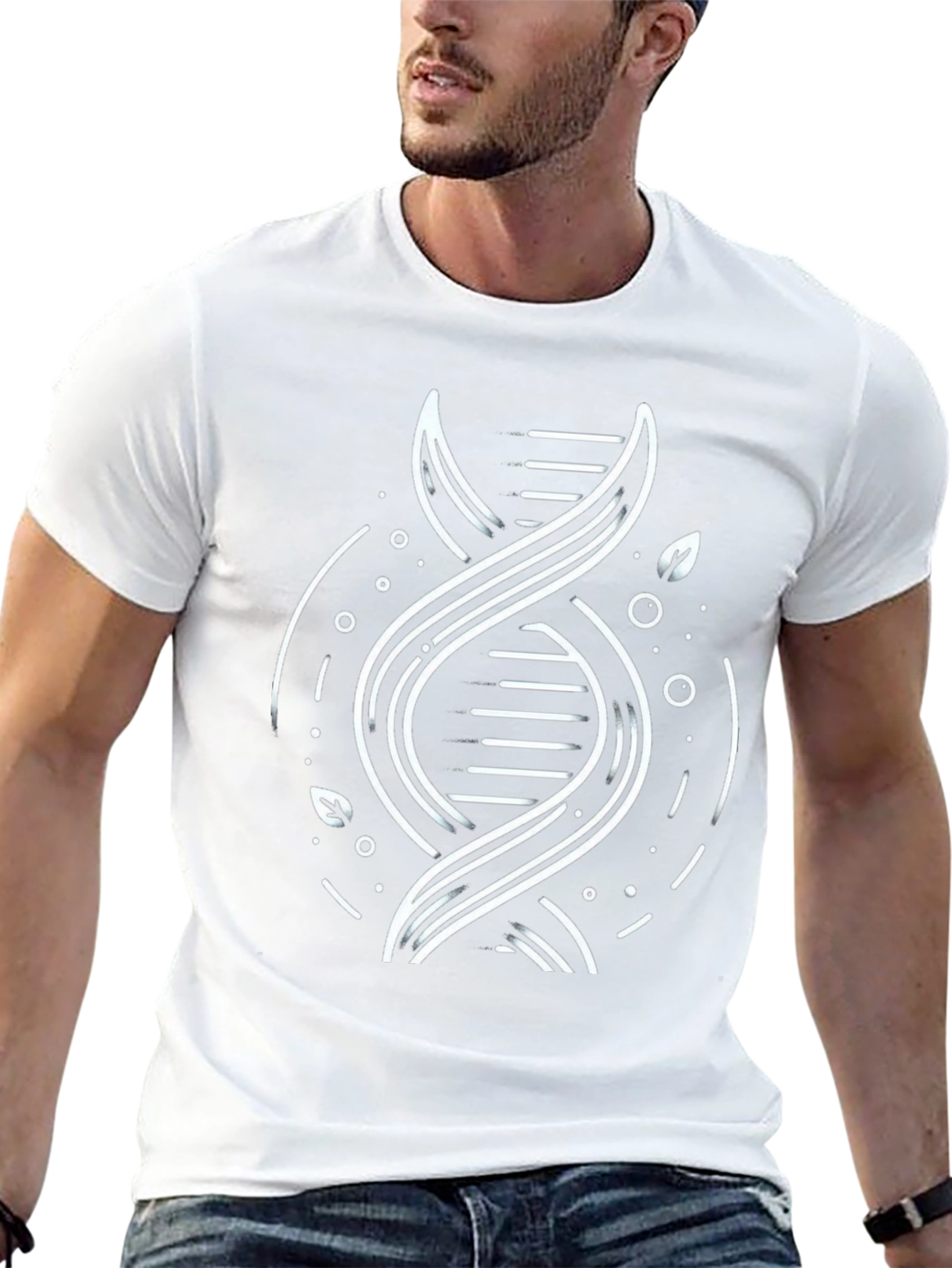 DNA Graphic Print Black T-Shirt