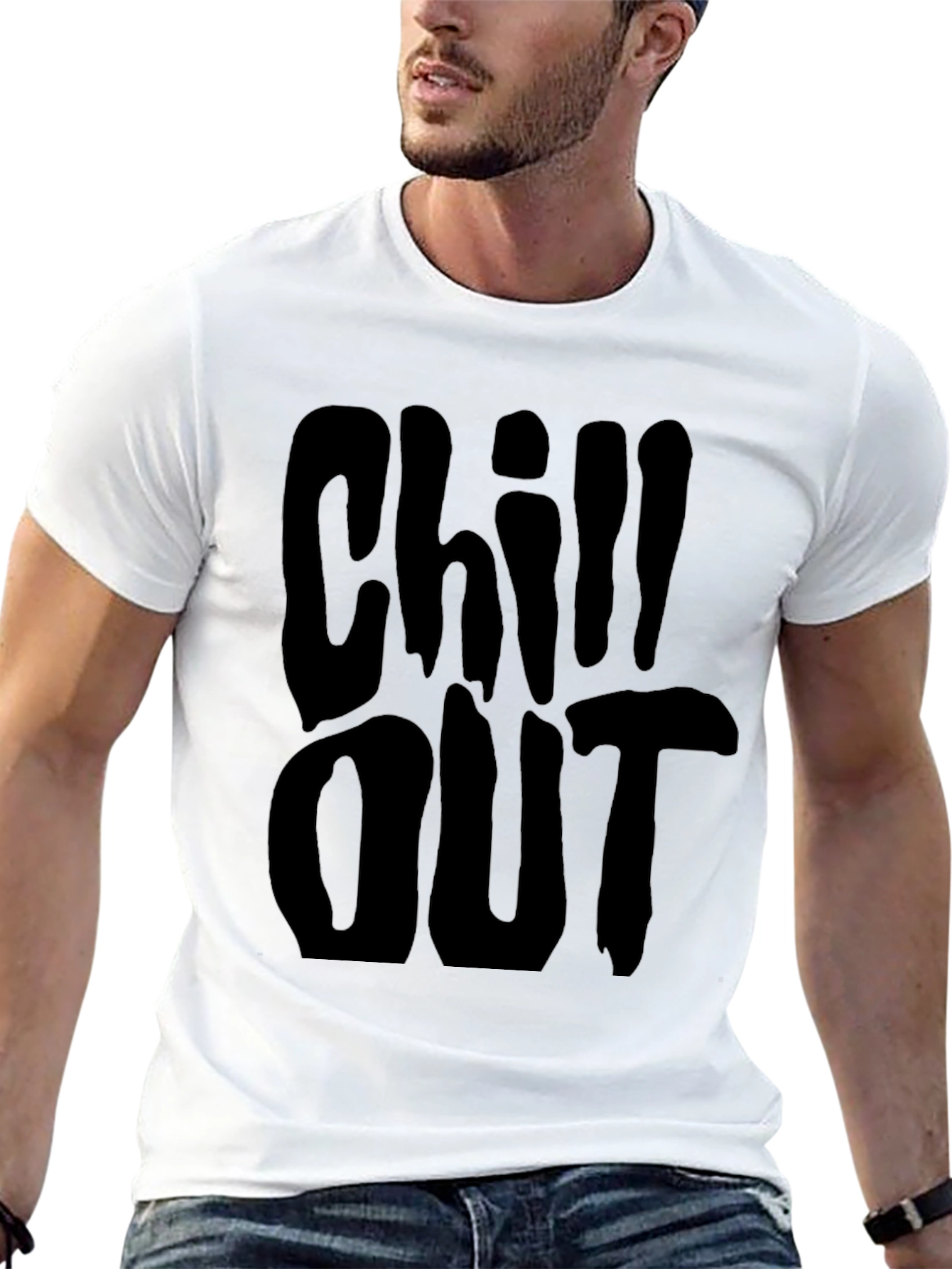 Chill Out Black T-Shirt Relaxed Casual Wear