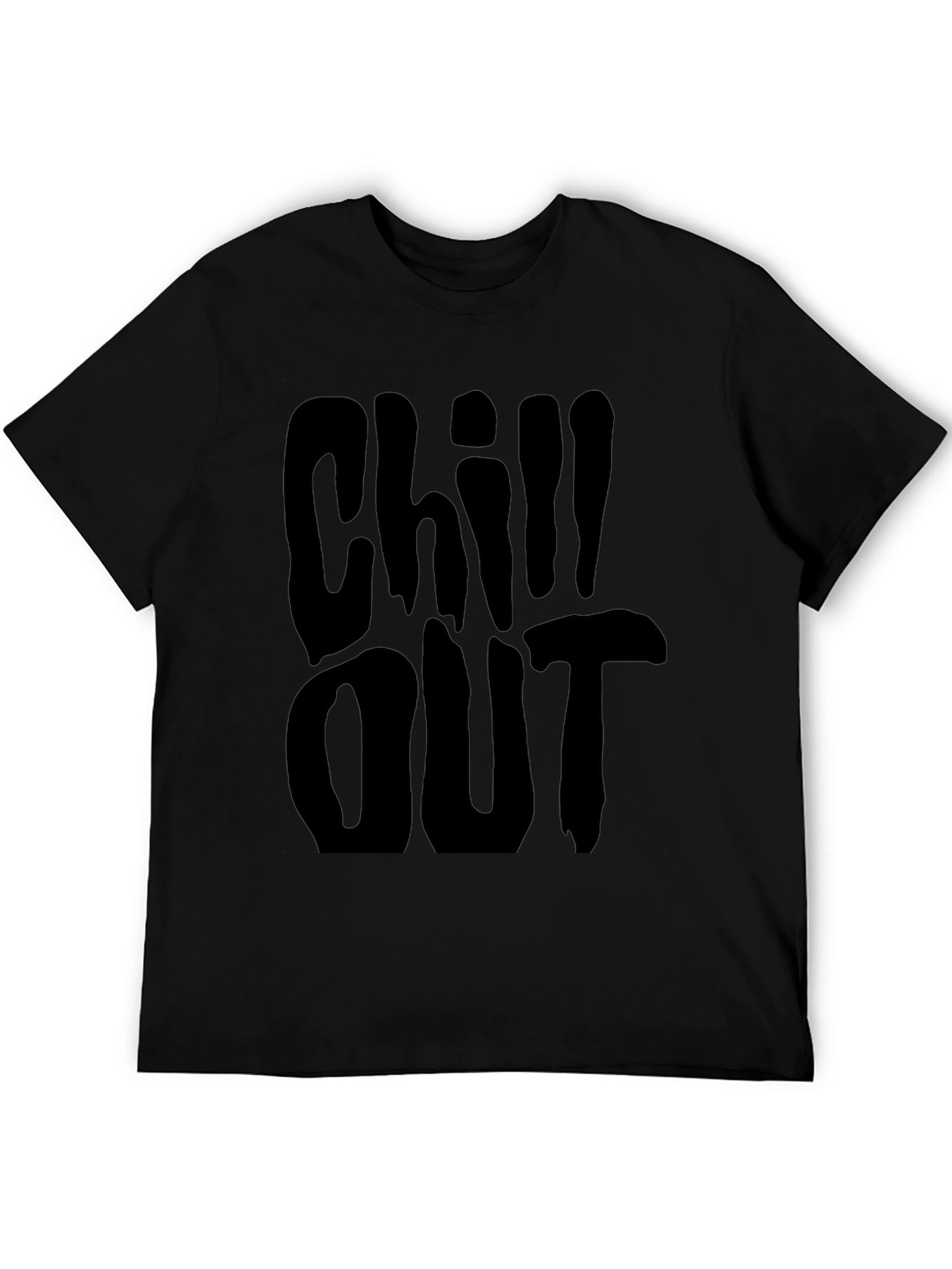 Chill Out Black T-Shirt Relaxed Casual Wear