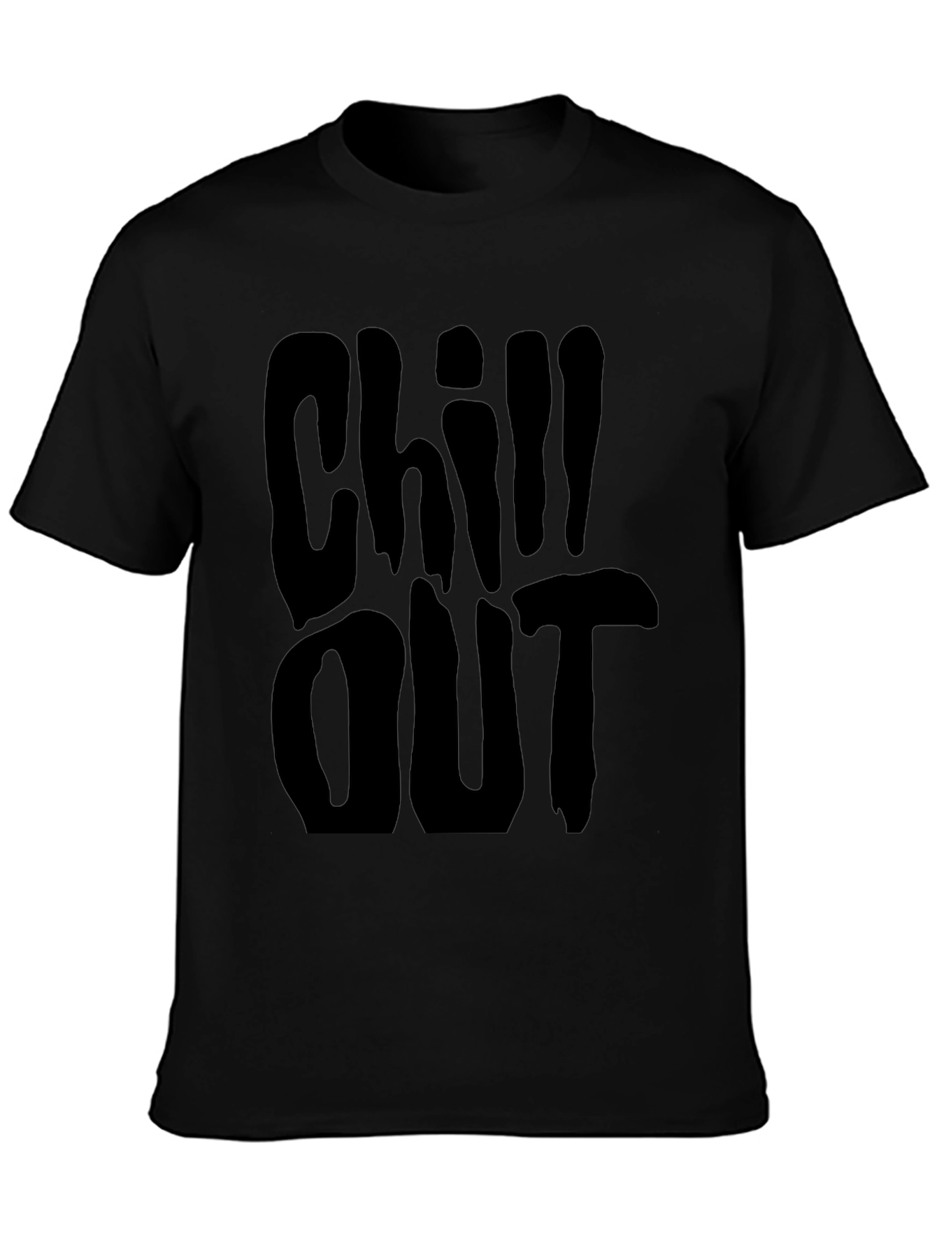 Chill Out Black T-Shirt Relaxed Casual Wear