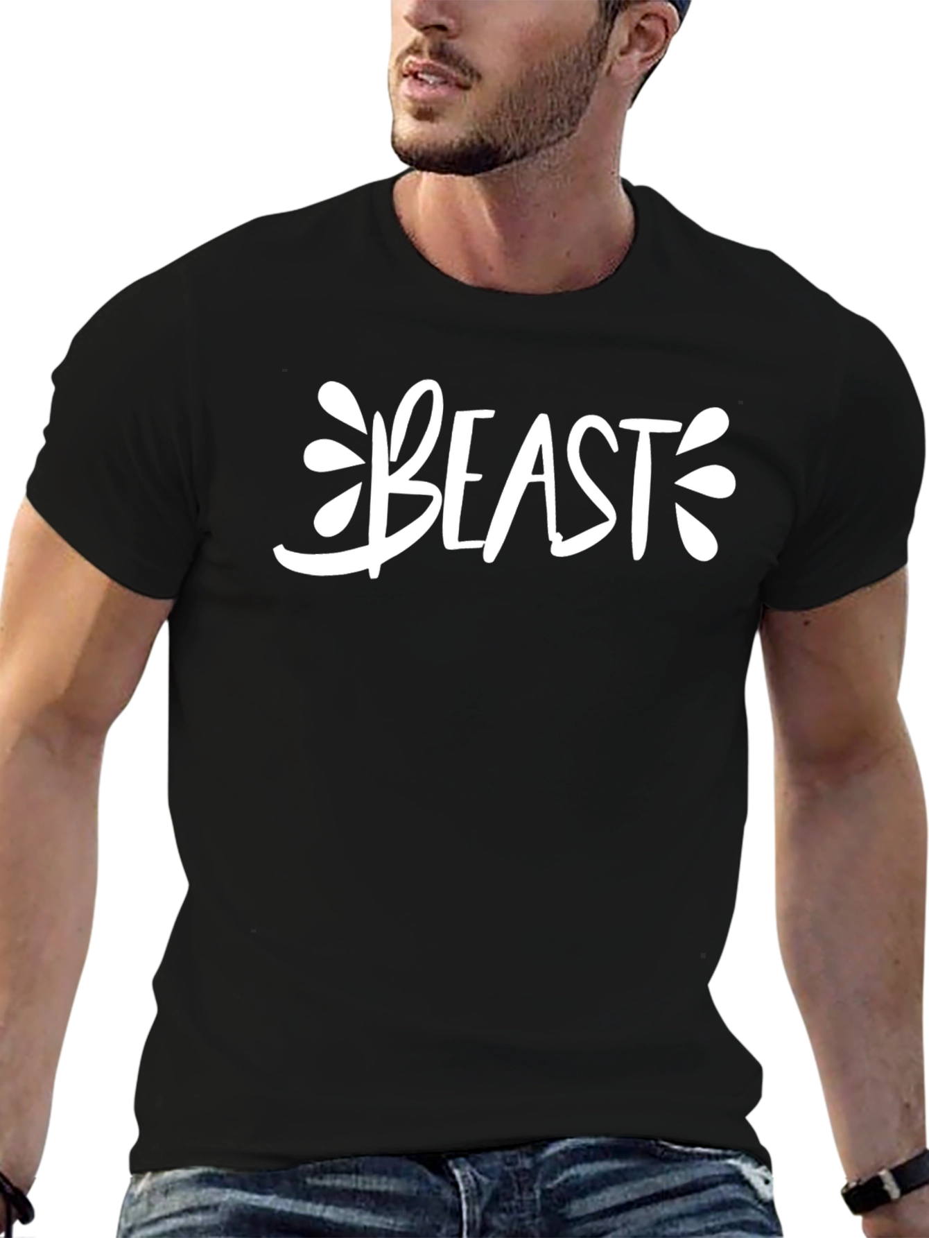 Beast Graphic Print Black T-Shirt