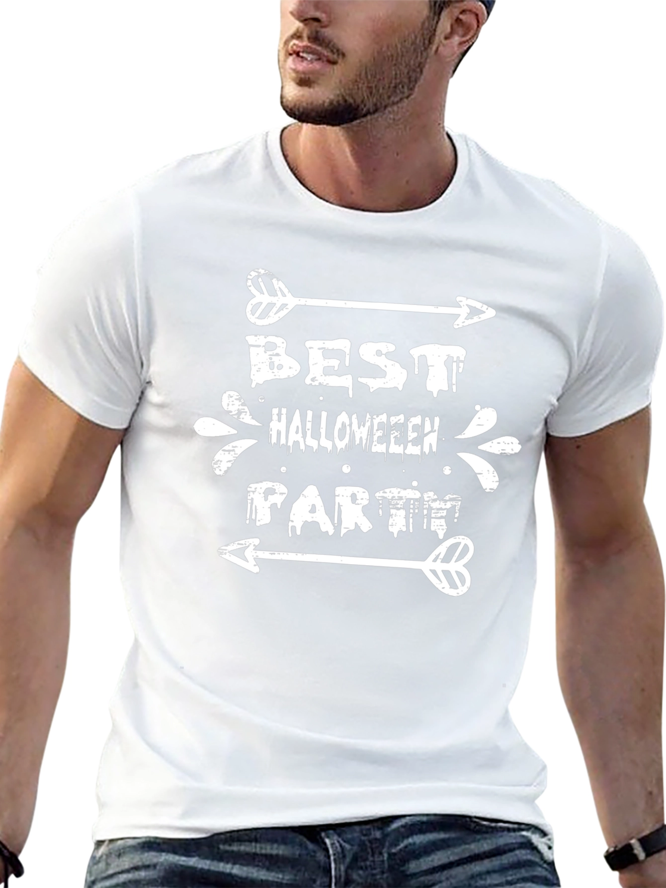 Best Halloween Party Tee - Black Graphic T-Shirt