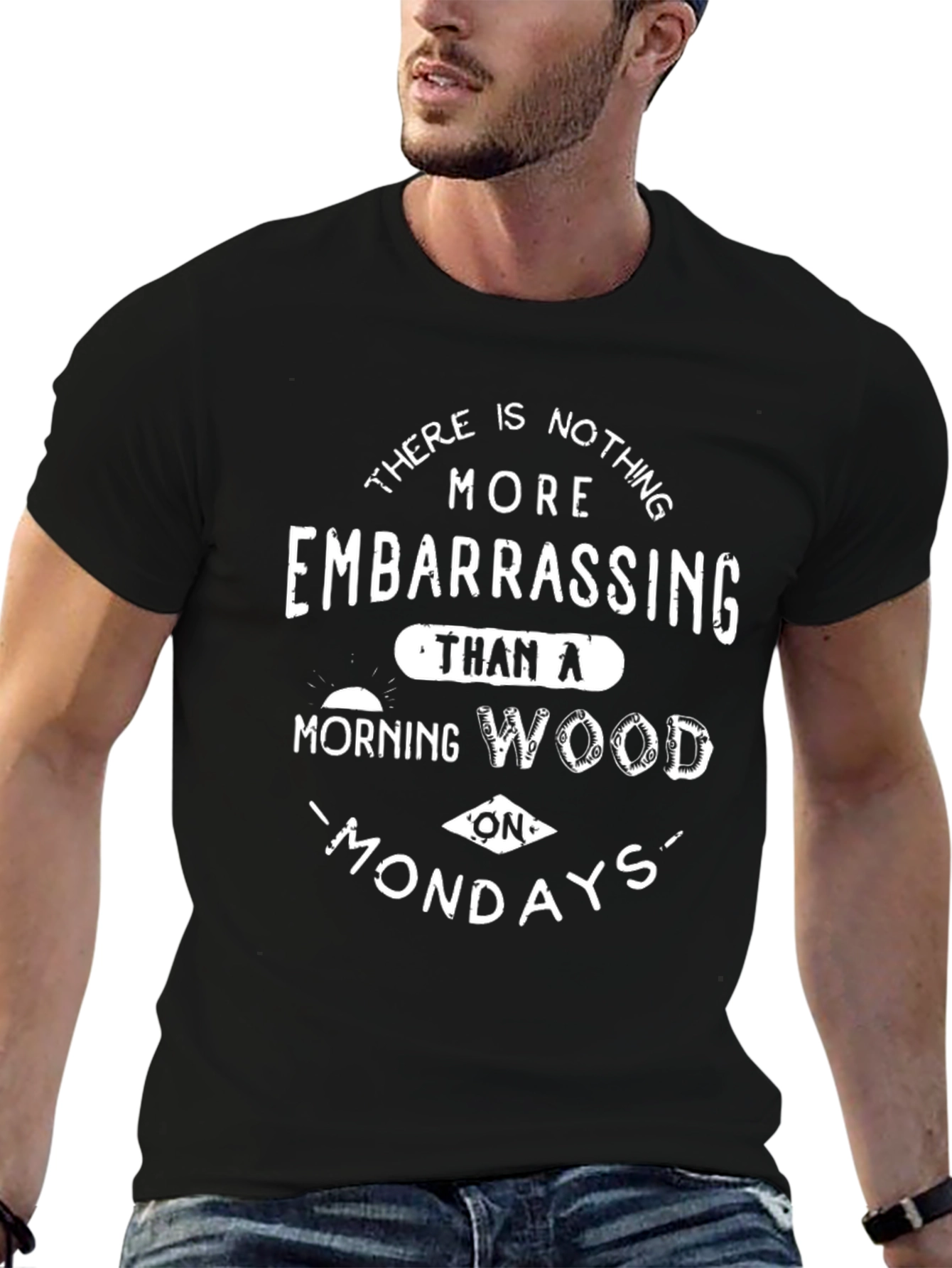 Embarrassing Morning Wood Mondays Graphic Tee