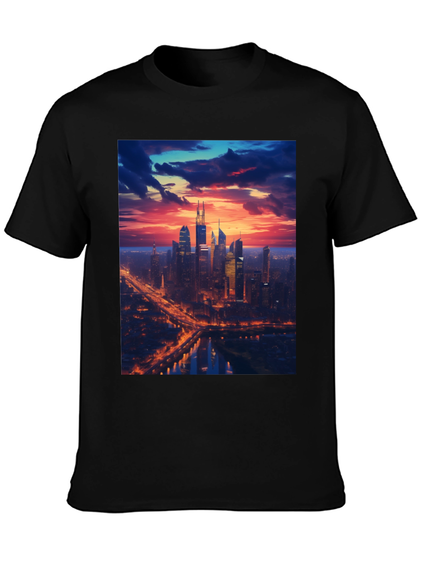 Cityscape Sunset Graphic Tee