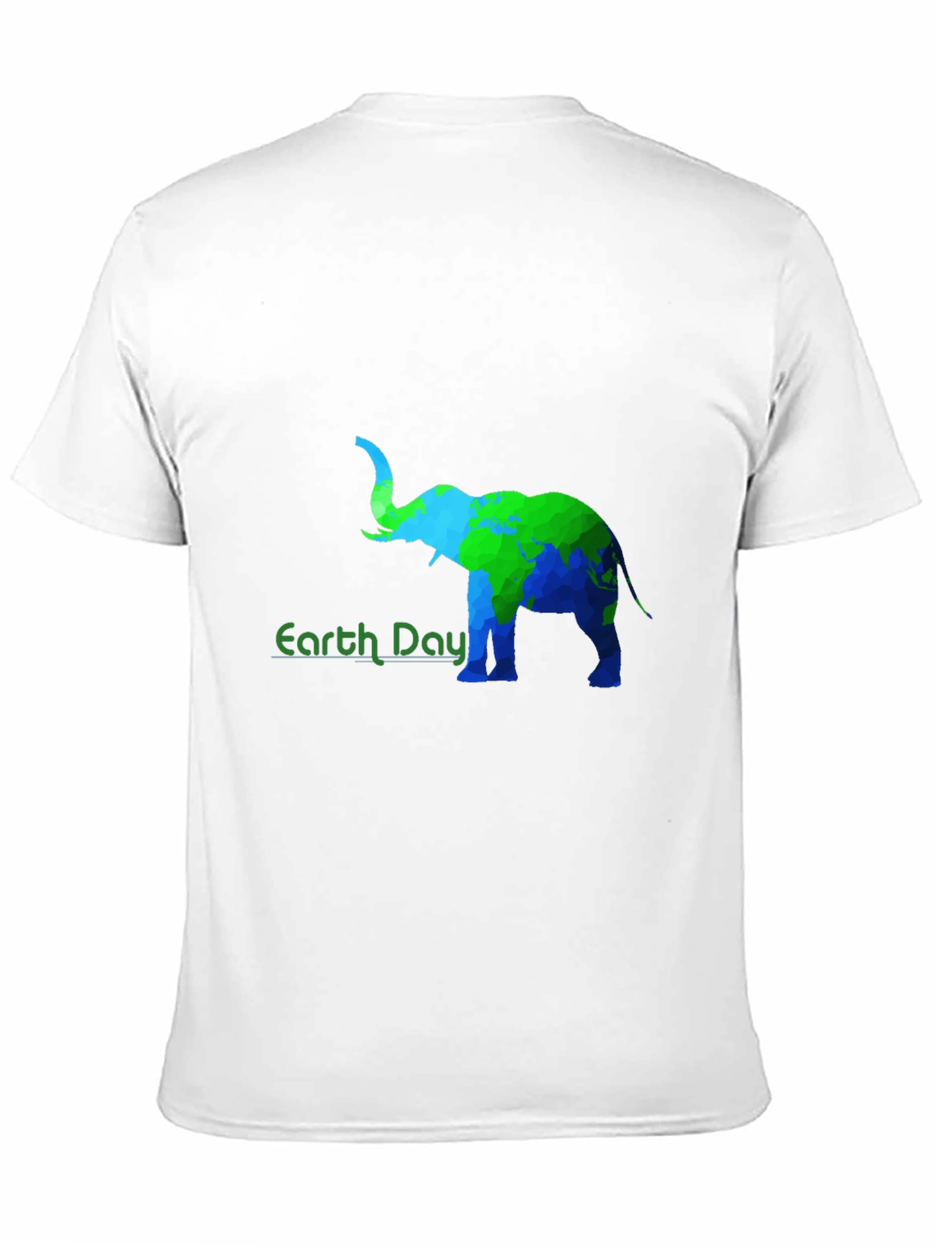 Earth Day Elephant Graphic Tee - Black Cotton T-Shirt