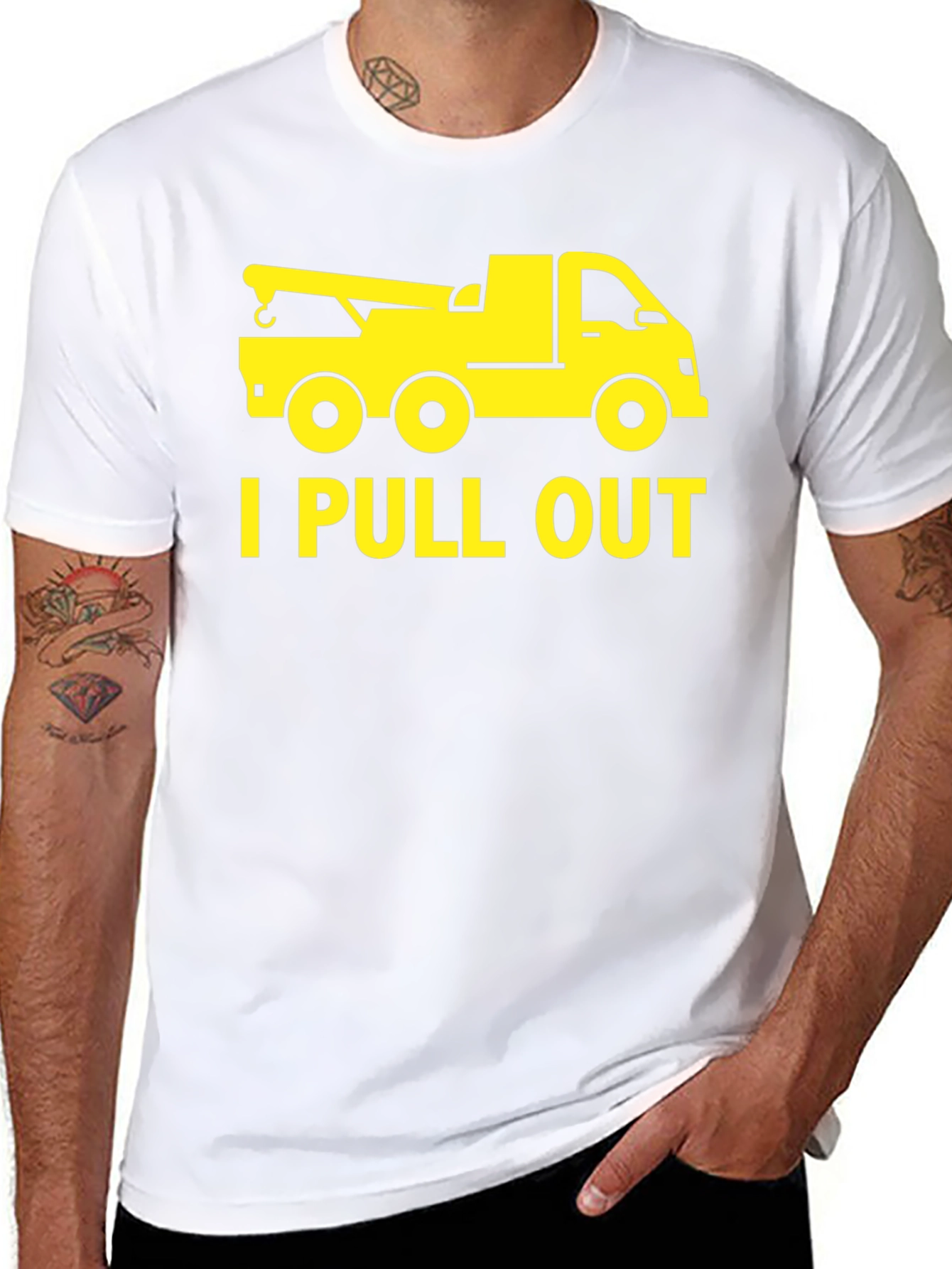 Funny Tow Truck I Pull Out Mens T-Shirt