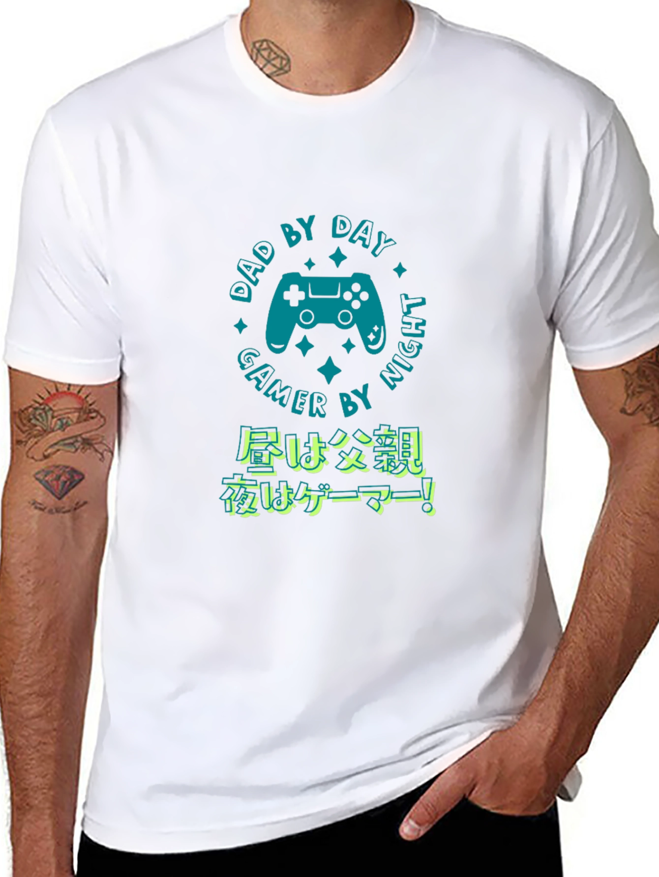 Dad By Day Gamer By Night Black T-Shirt